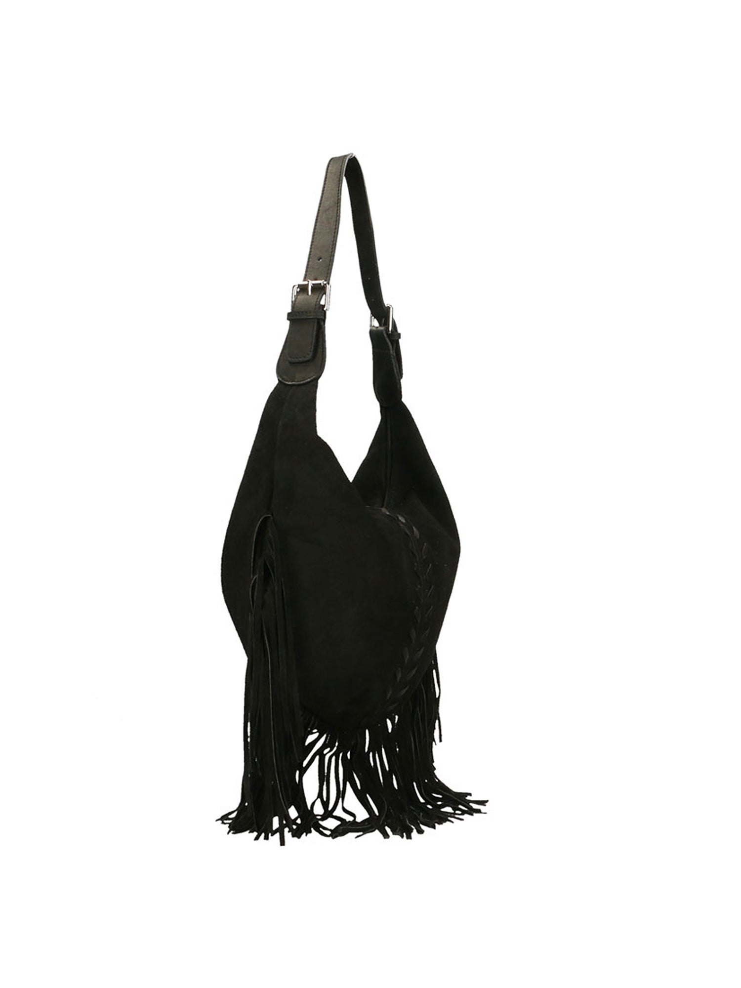 Zefira Borsa a spalla da donna Pelle Scamosciata 8630-NERO BLACK Chiara Ferretti