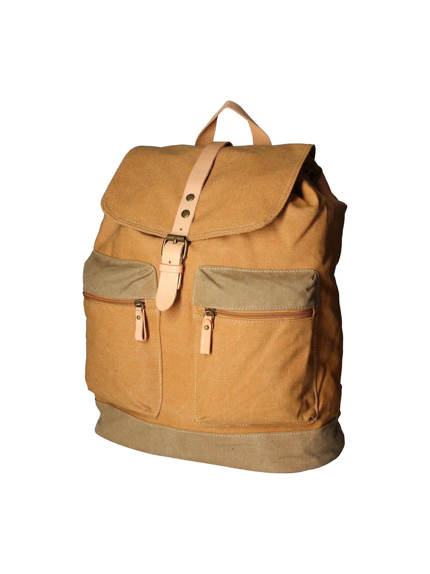 Mavi’ ZG3013-CUOIO COGNAC Zaino unisex in canvas e vera pelle Chiara Ferretti