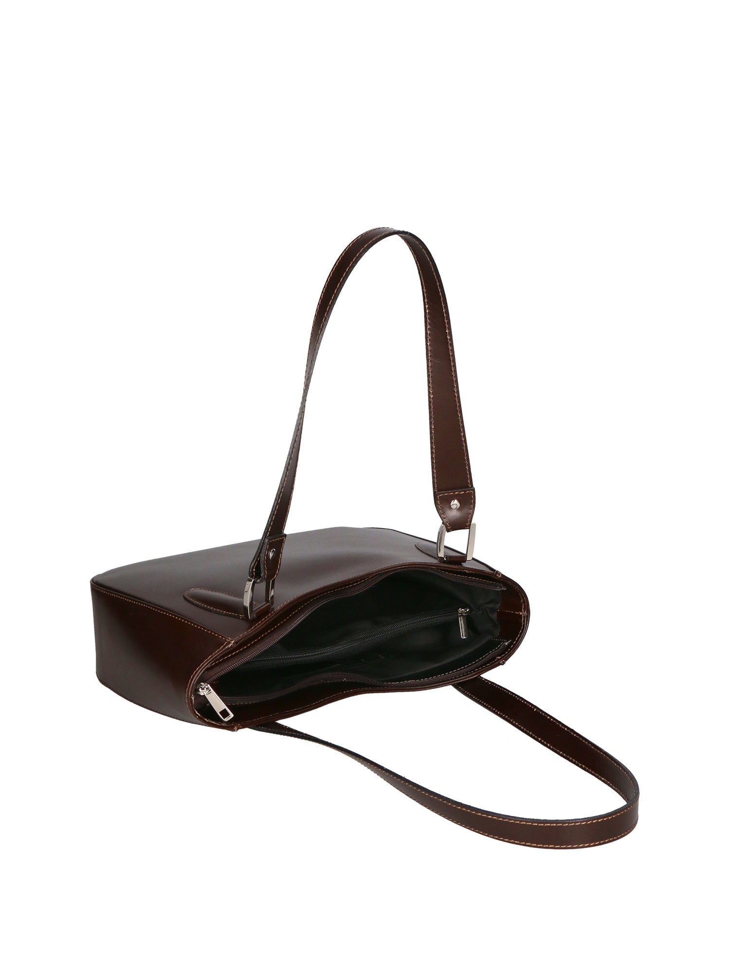 Eva Borsa a spalla da donna Vera pelle 9024-TMORO DARK BROWN Chiara Ferretti