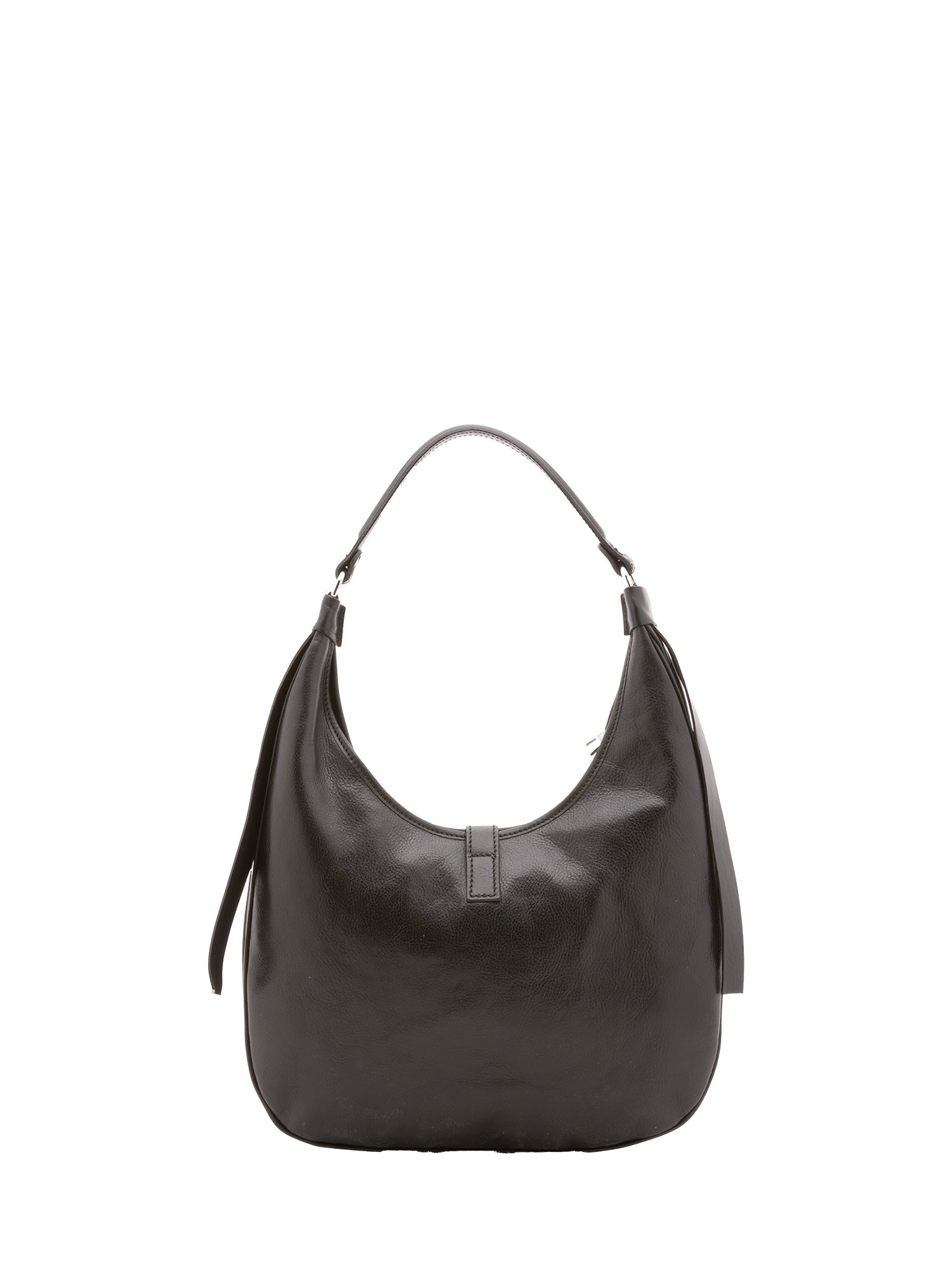 Borsa a spalla da donna 100% vera pelle 4607-NERO Alessia Firenze
