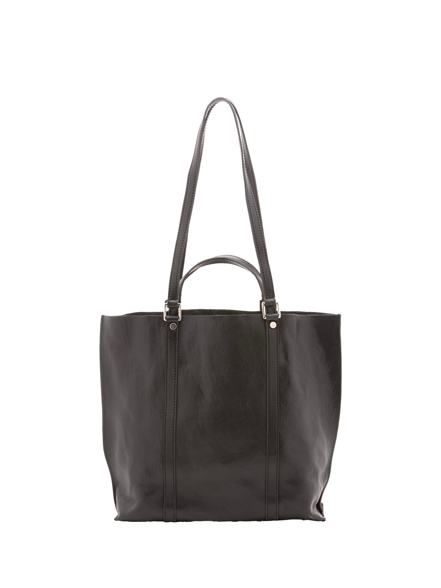 Borsa a spalla unisex in vera pelle Made in Italy 4610-NERO Alessia Firenze