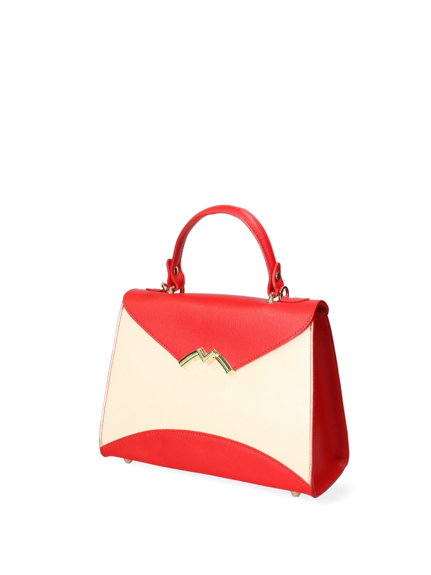 Auriga Chic Borsa a mano da donna Vera pelle 8924-BEIGE+ROSSO Chiara Ferretti