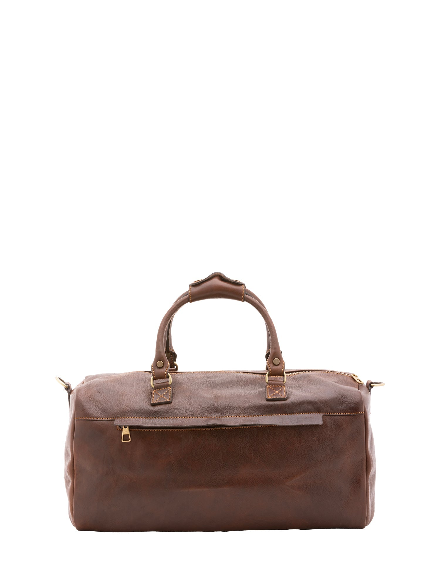 Borsa da viaggio unisex in vera pelle 100% cotone 4311-TESTA DI MORO Alessia Firenze