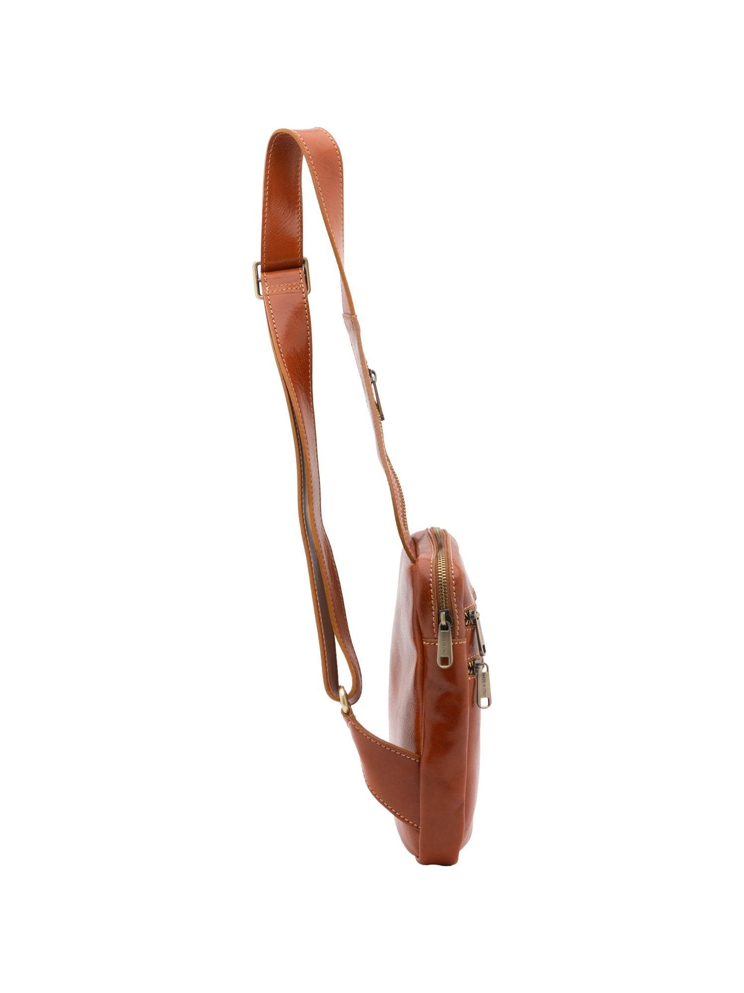Borsa a tracolla uomo in vera pelle Made in Italy 5505-Cognac I Fratelli