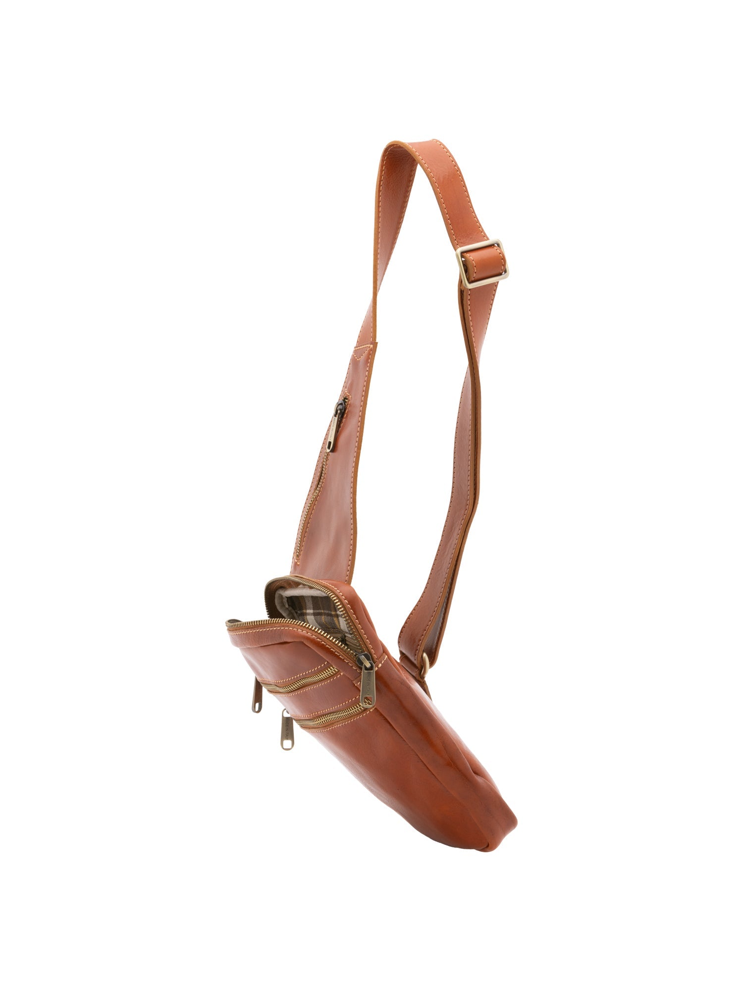 Borsa a tracolla uomo in vera pelle Made in Italy 5505-Cognac I Fratelli