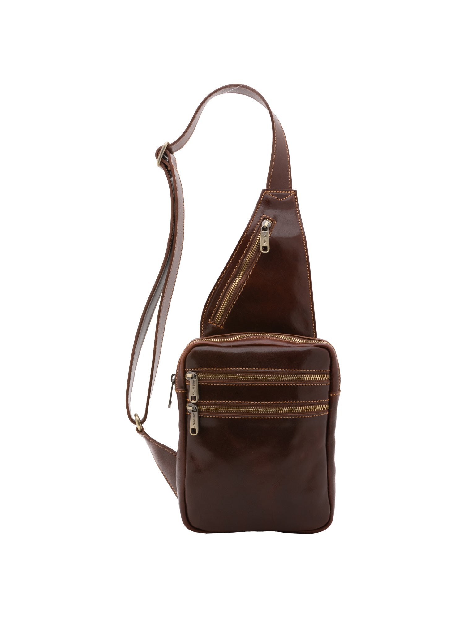 Borsa a tracolla uomo in vera pelle Made in Italy 5505-Marrone I Fratelli