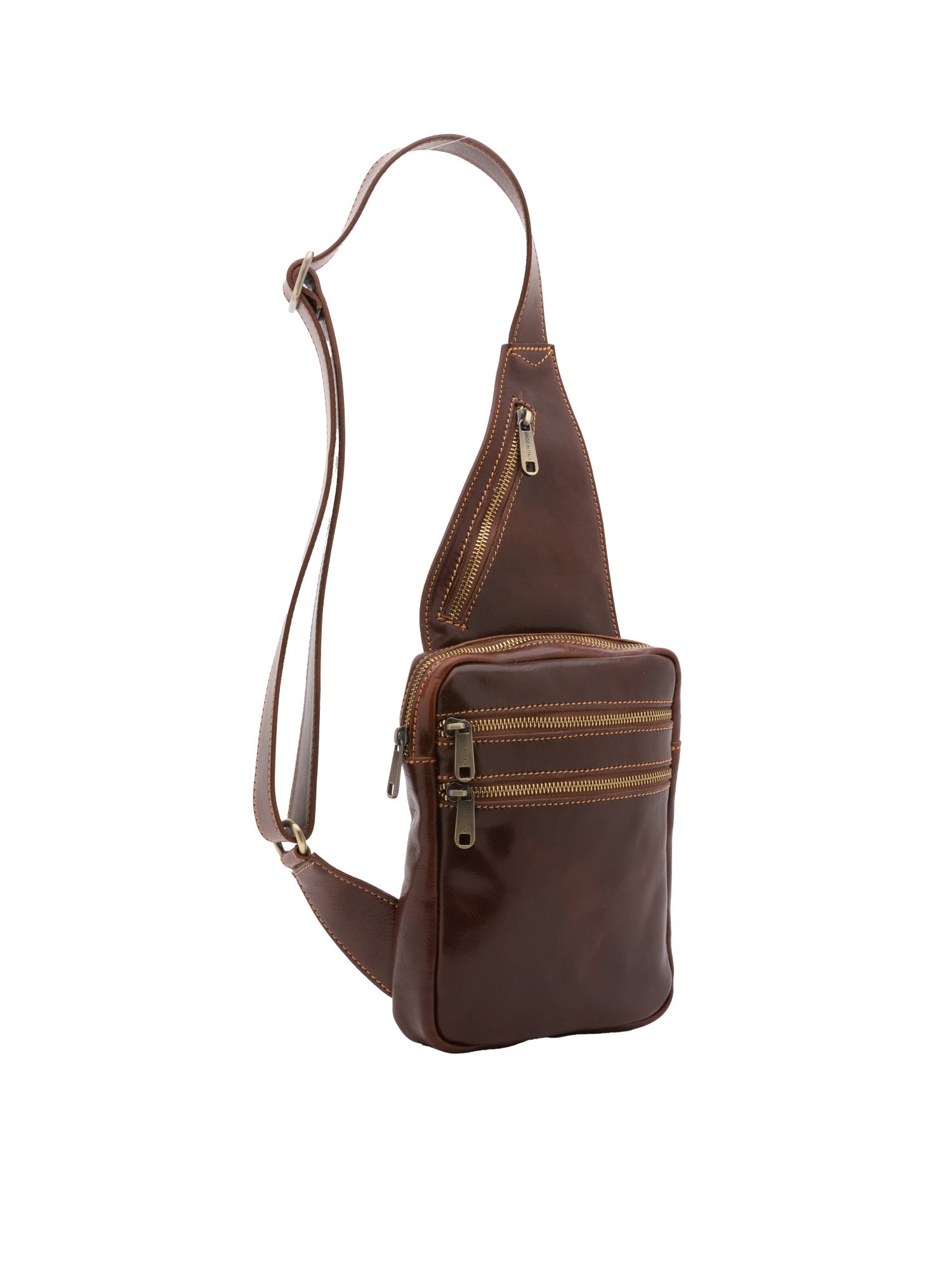 Borsa a tracolla uomo in vera pelle Made in Italy 5505-Marrone I Fratelli