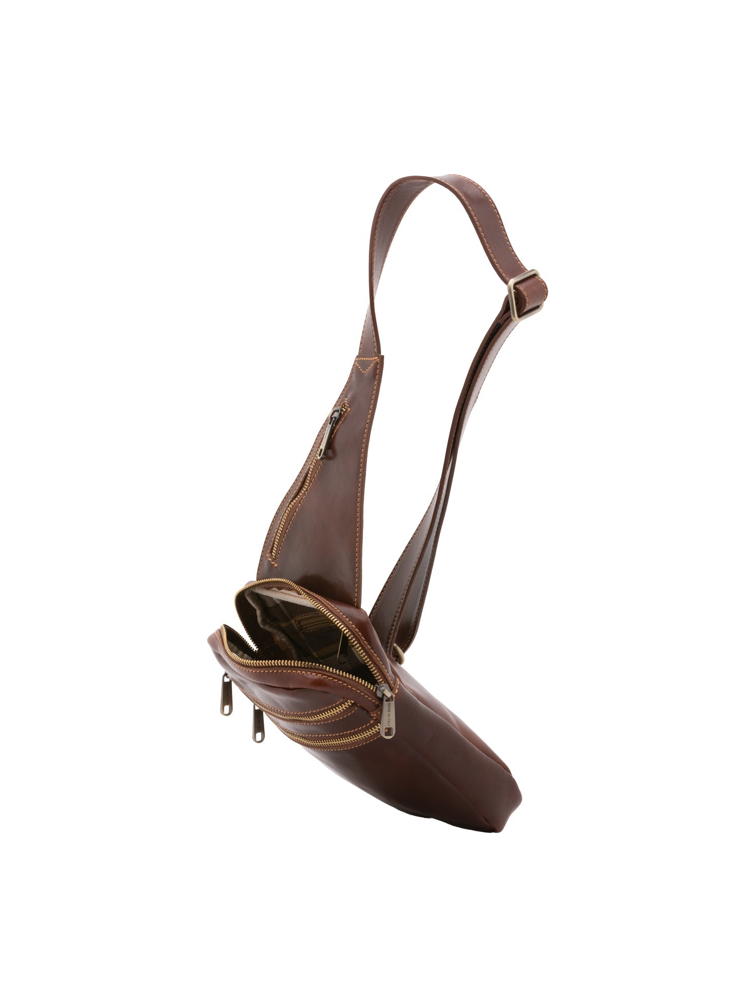 Borsa a tracolla uomo in vera pelle Made in Italy 5505-Marrone I Fratelli