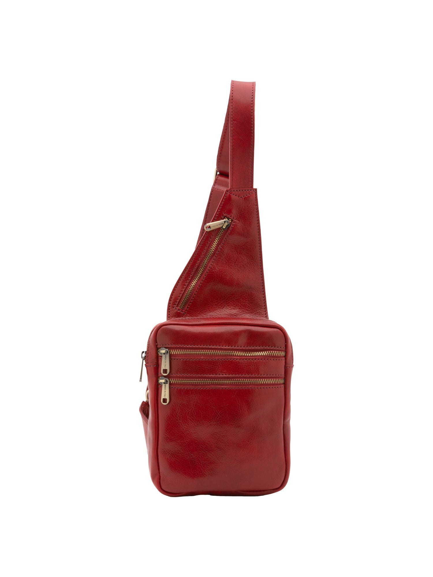 Borsa a tracolla uomo in vera pelle Made in Italy 5505-Rosso I Fratelli