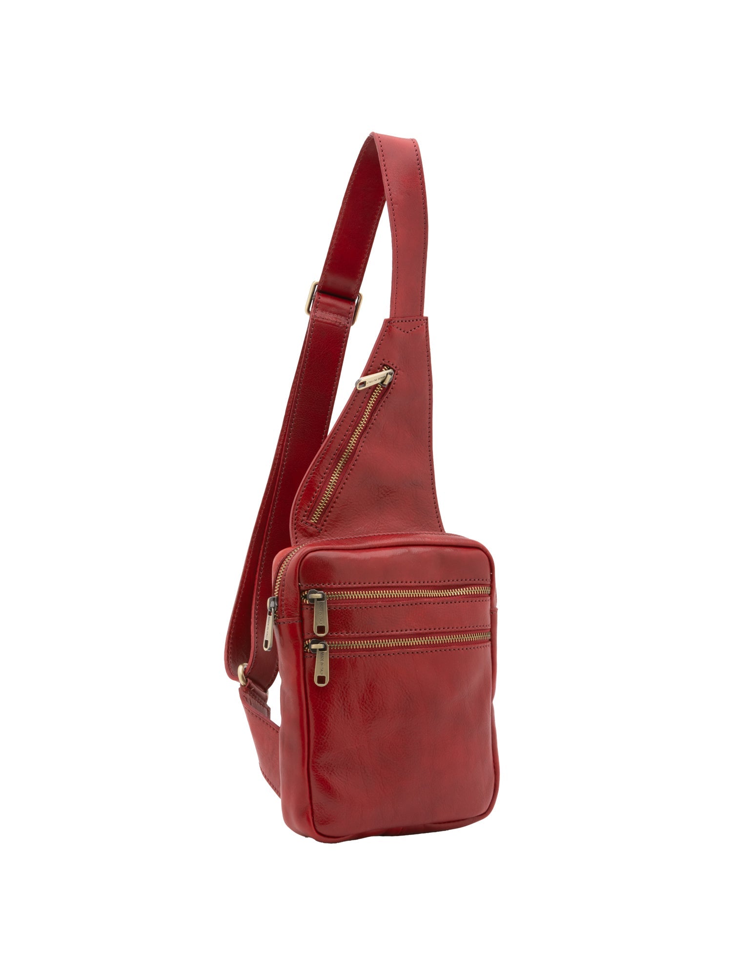Borsa a tracolla uomo in vera pelle Made in Italy 5505-Rosso I Fratelli
