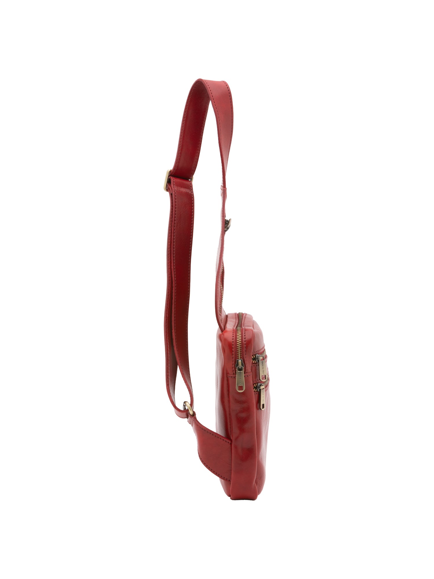 Borsa a tracolla uomo in vera pelle Made in Italy 5505-Rosso I Fratelli