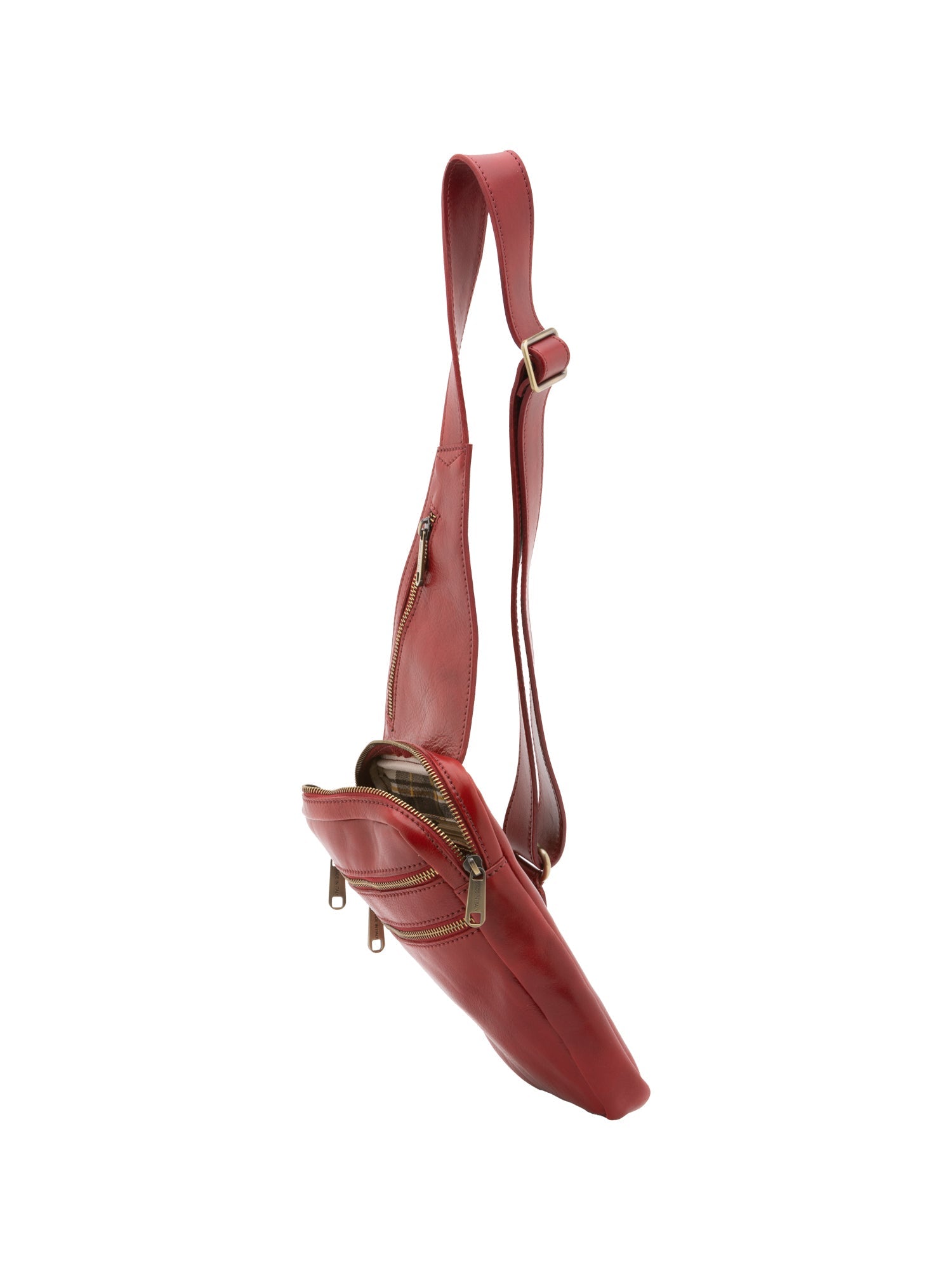 Borsa a tracolla uomo in vera pelle Made in Italy 5505-Rosso I Fratelli