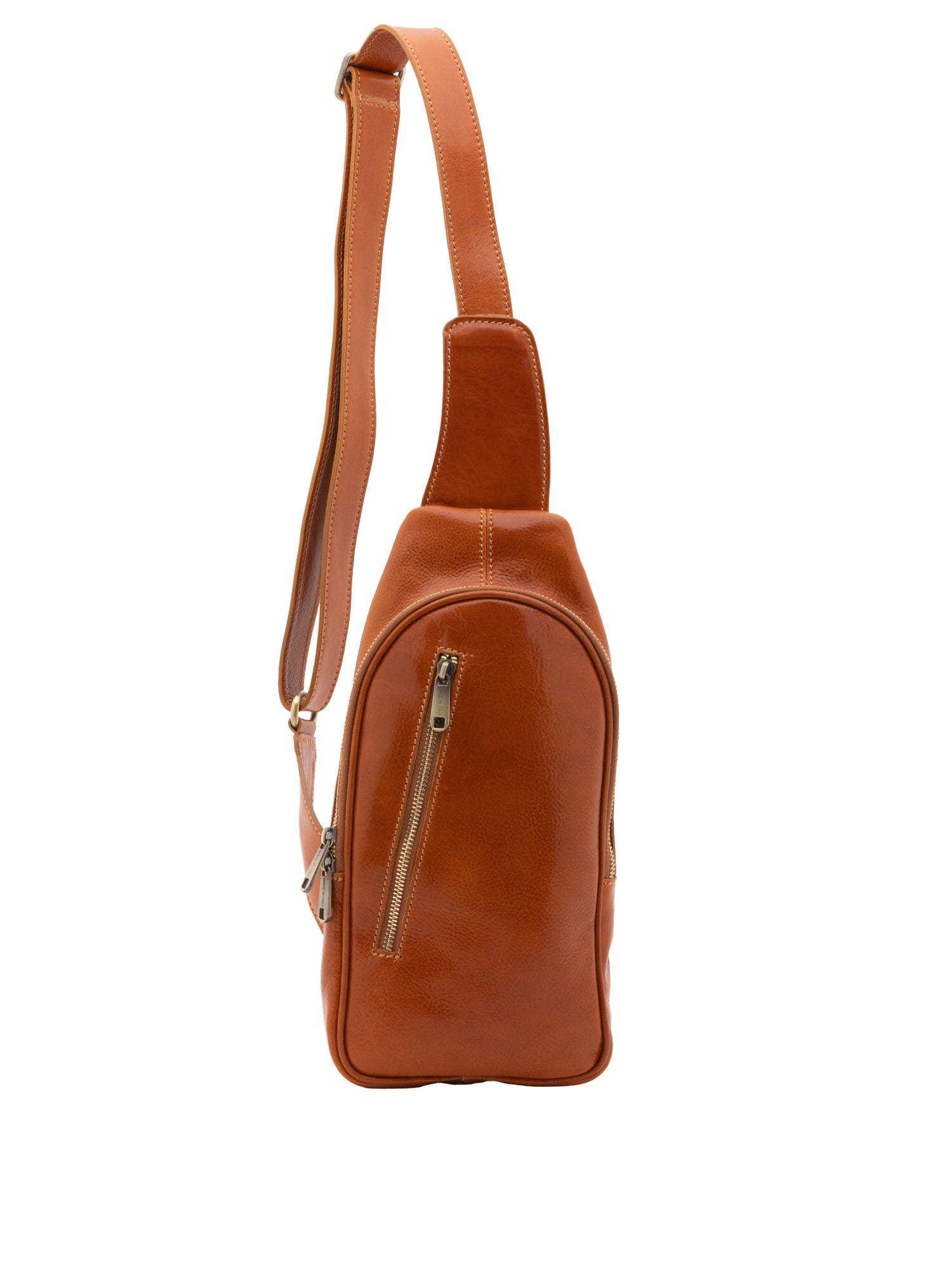 Borsa a tracolla uomo in vera pelle Made in Italy 5507-Cognac I Fratelli