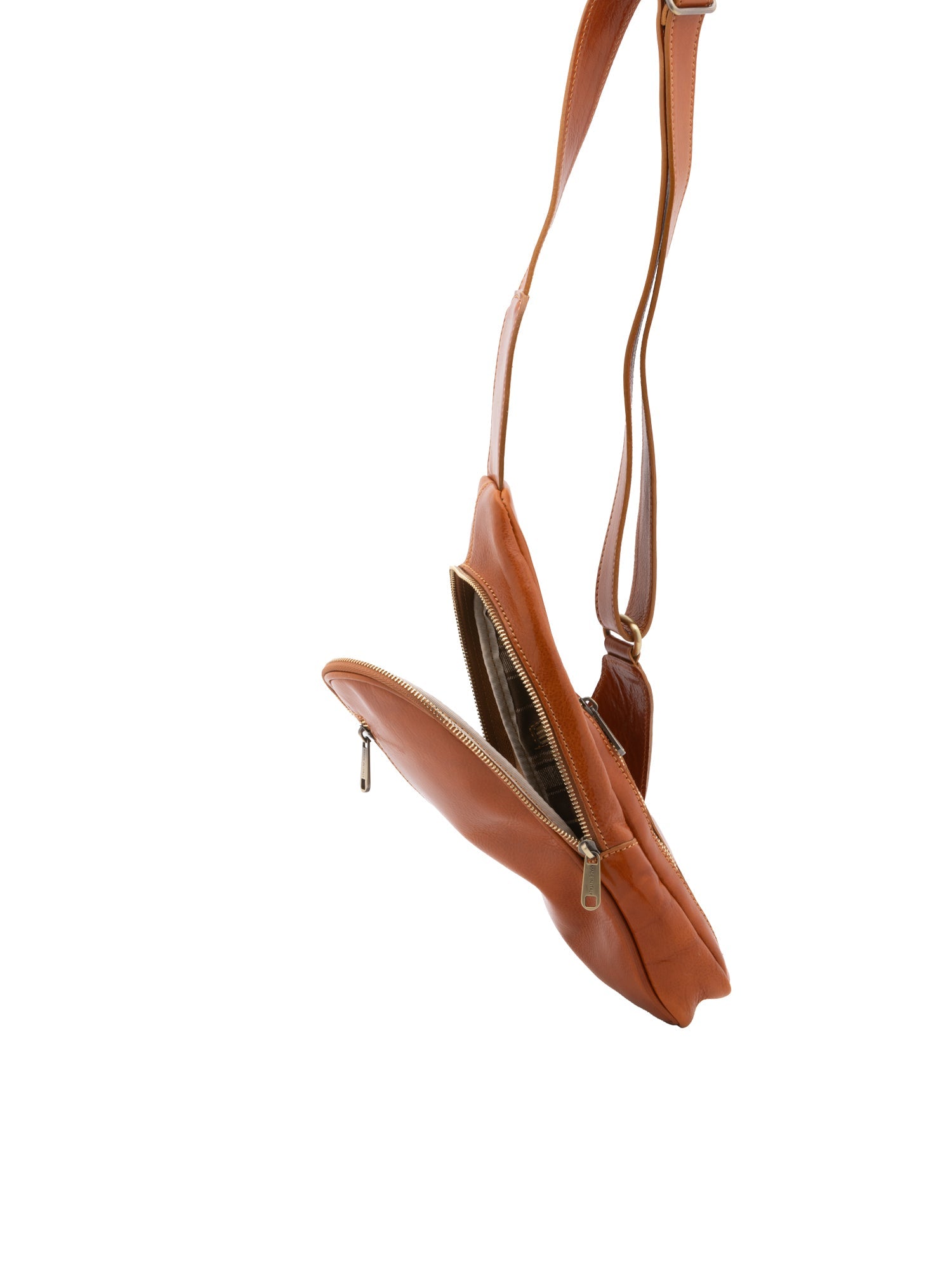 Borsa a tracolla uomo in vera pelle Made in Italy 5507-Cognac I Fratelli