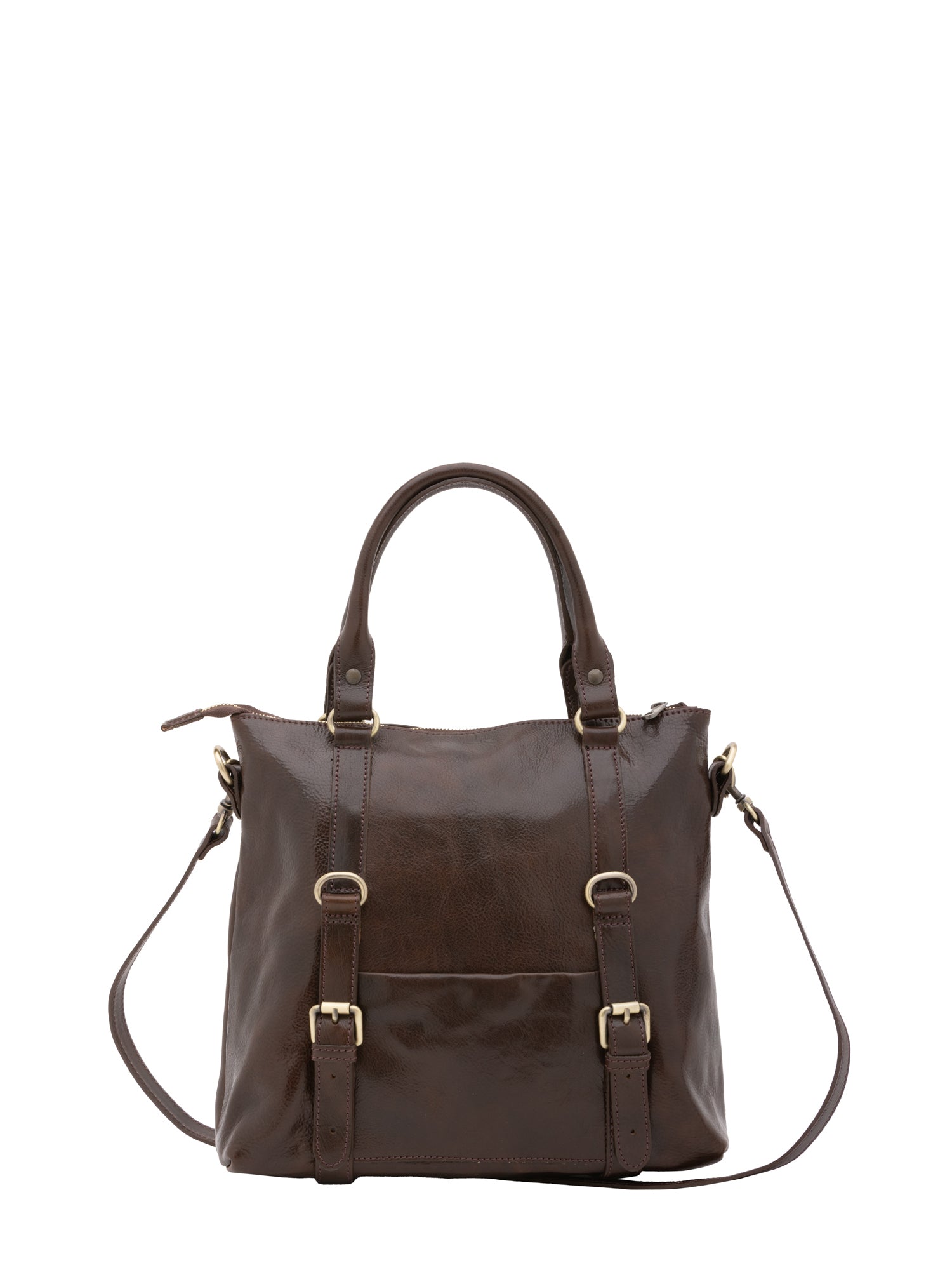 Borsa a tracolla da uomo in vera pelle 100% pelle 5510-Marrone I Fratelli