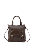 Borsa a tracolla da uomo in vera pelle 100% pelle 5510-Marrone I Fratelli