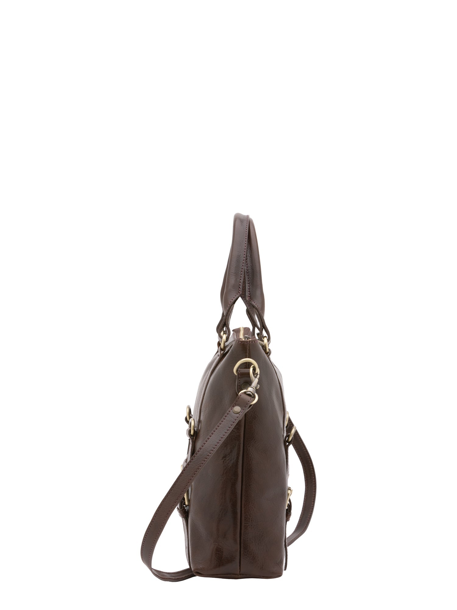 Borsa a tracolla da uomo in vera pelle 100% pelle 5510-Marrone I Fratelli