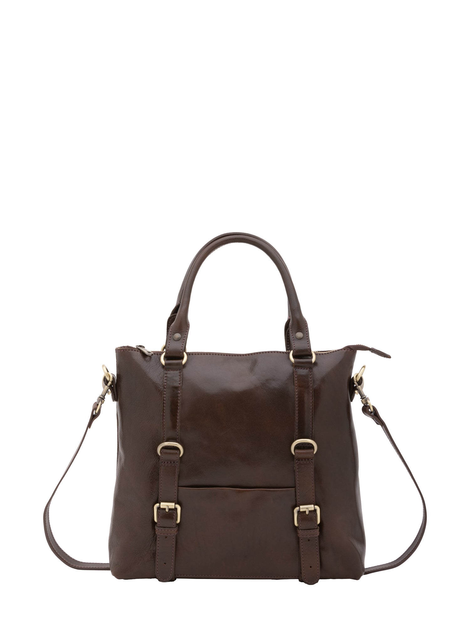 Borsa a tracolla da uomo in vera pelle 100% pelle 5510-Marrone I Fratelli