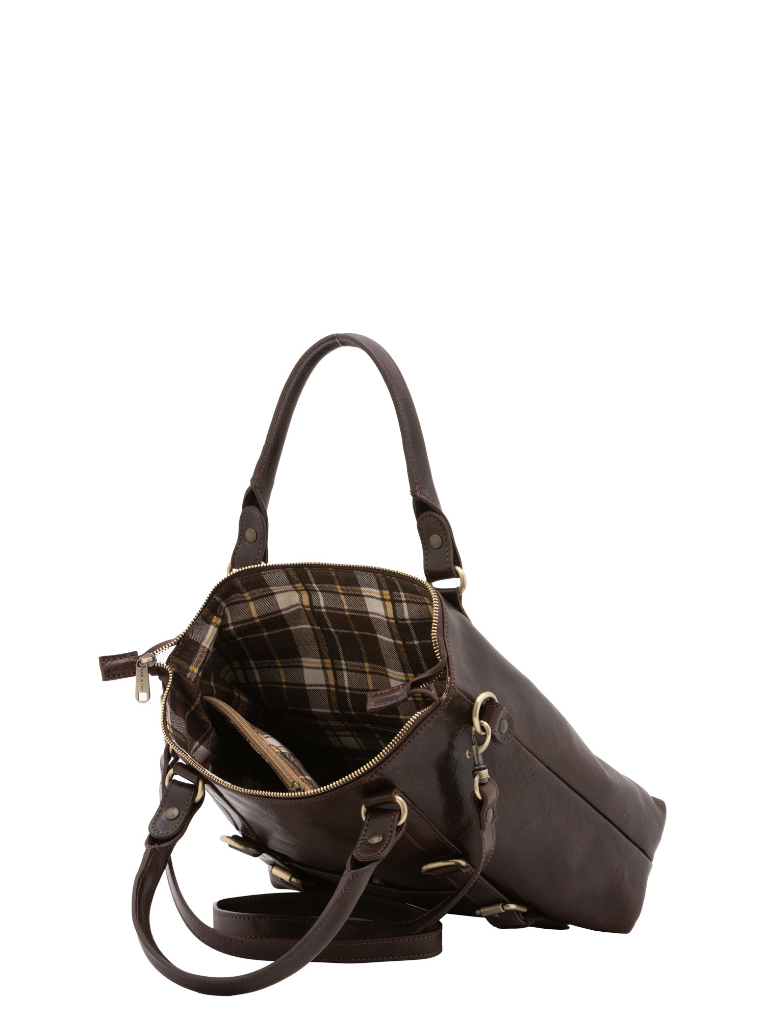 Borsa a tracolla da uomo in vera pelle 100% pelle 5510-Marrone I Fratelli