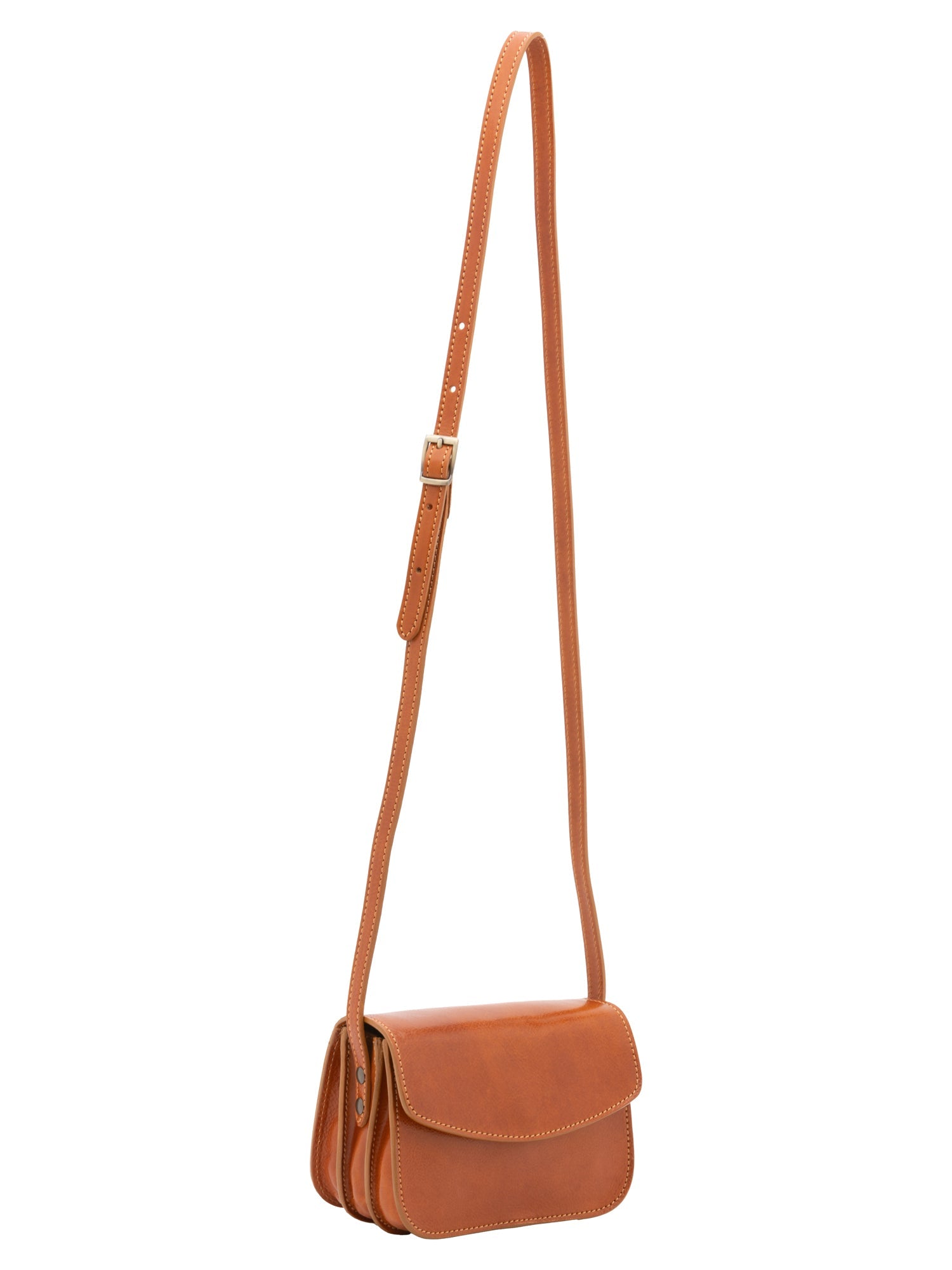 Borsa a tracolla da donna Vera pelle 5511-Cognac I Fratelli