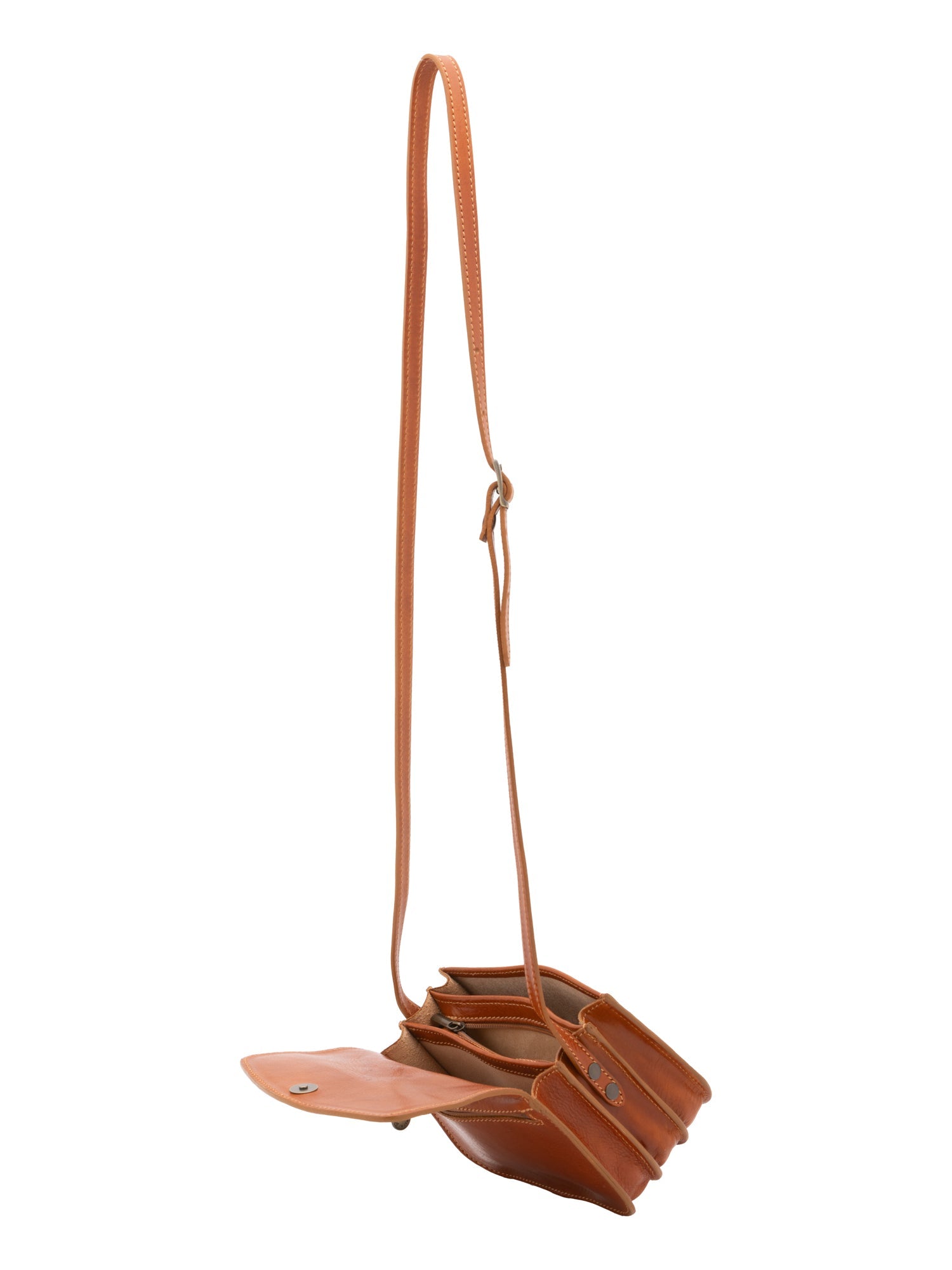 Borsa a tracolla da donna Vera pelle 5511-Cognac I Fratelli