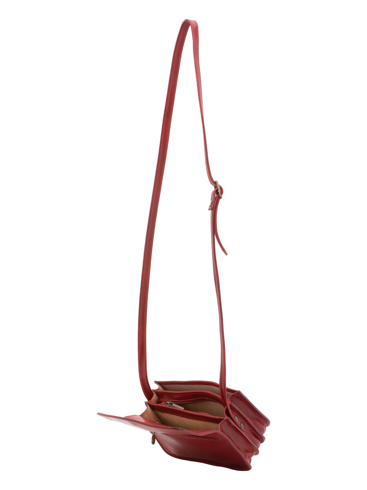 Borsa a tracolla da donna Vera pelle 5511-Rosso I Fratelli
