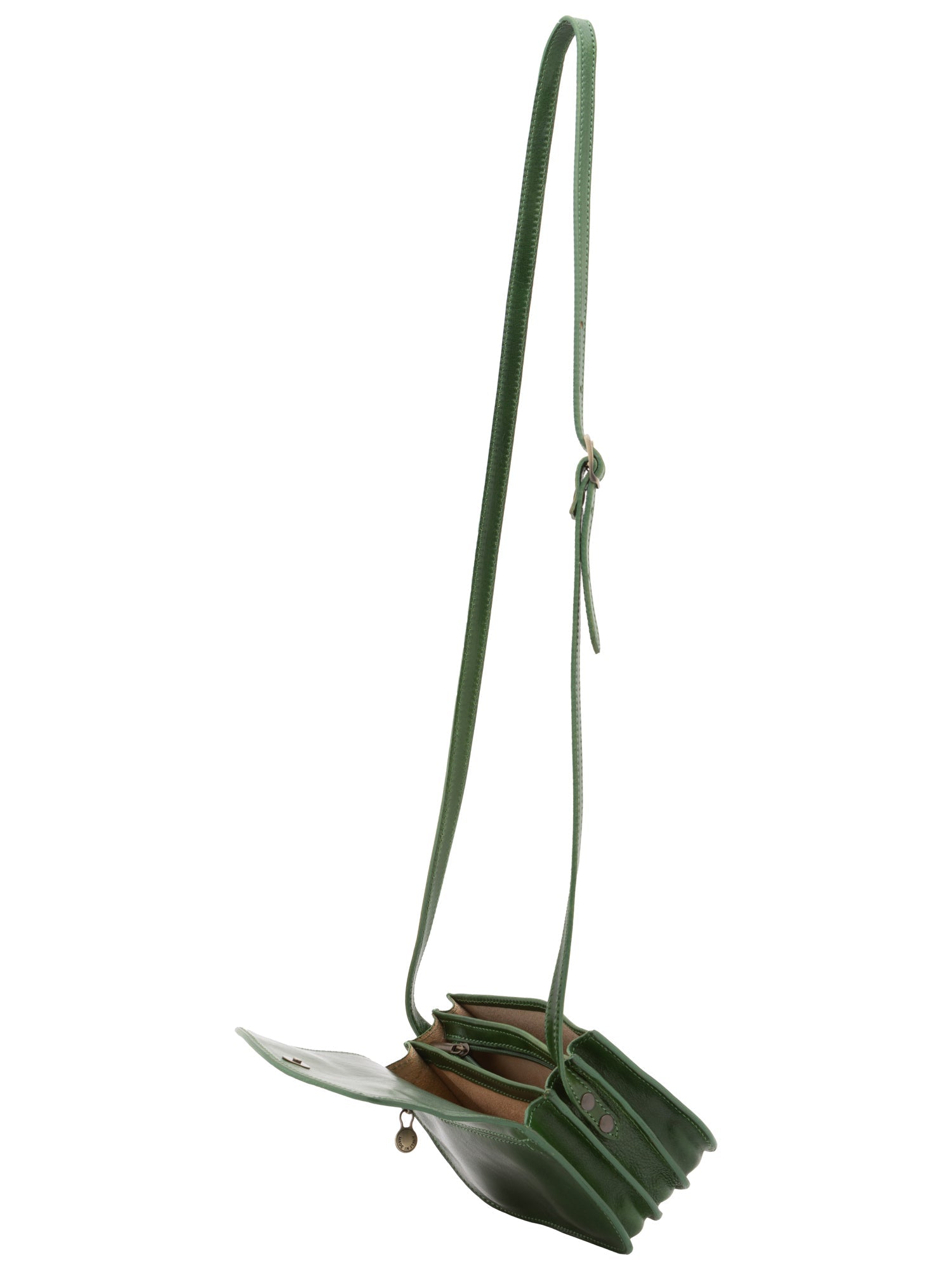 Borsa a tracolla da donna Vera pelle 5511-Verde I Fratelli