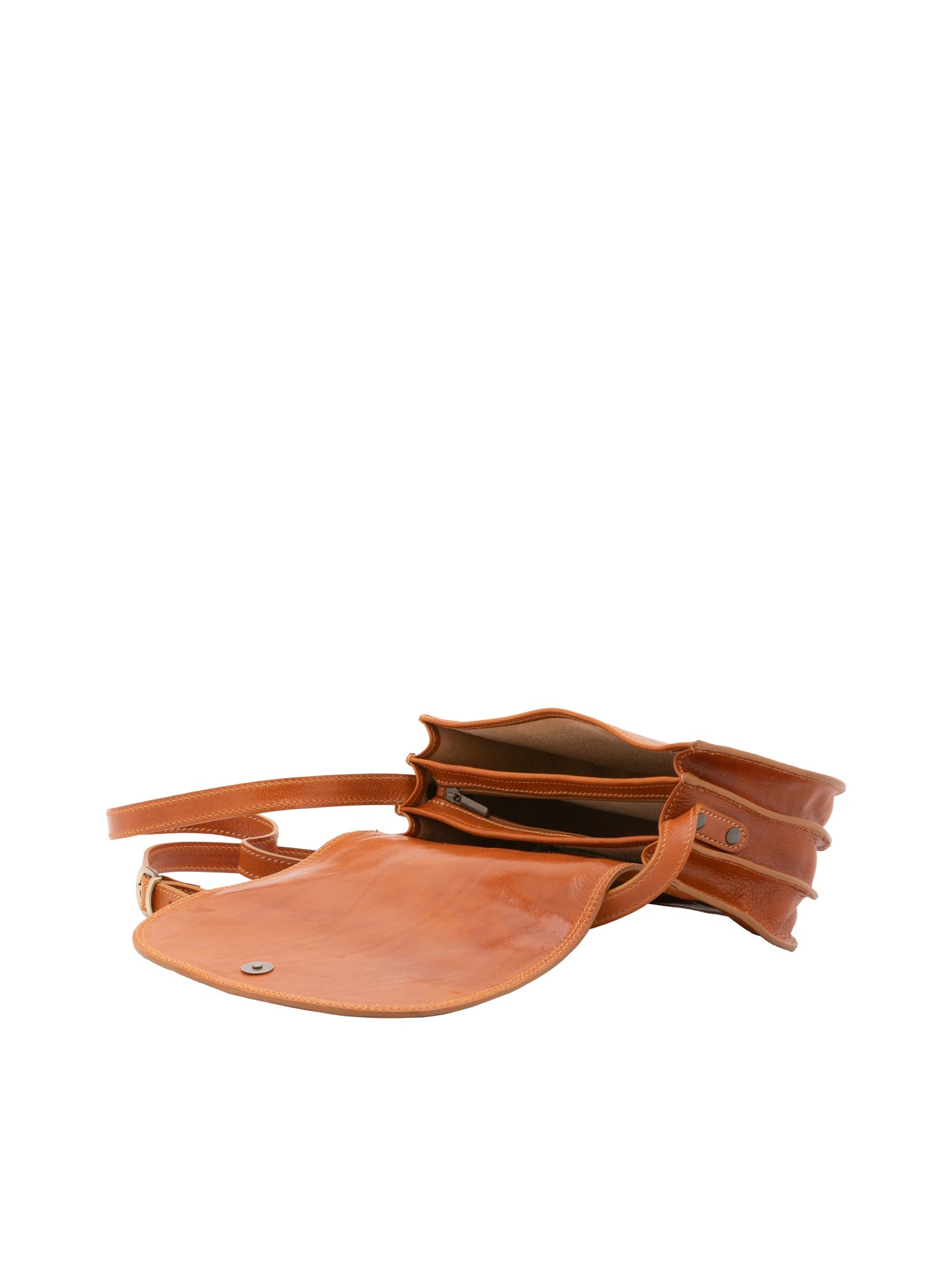 Borsa a tracolla da donna Vera pelle 5512-Cognac I Fratelli