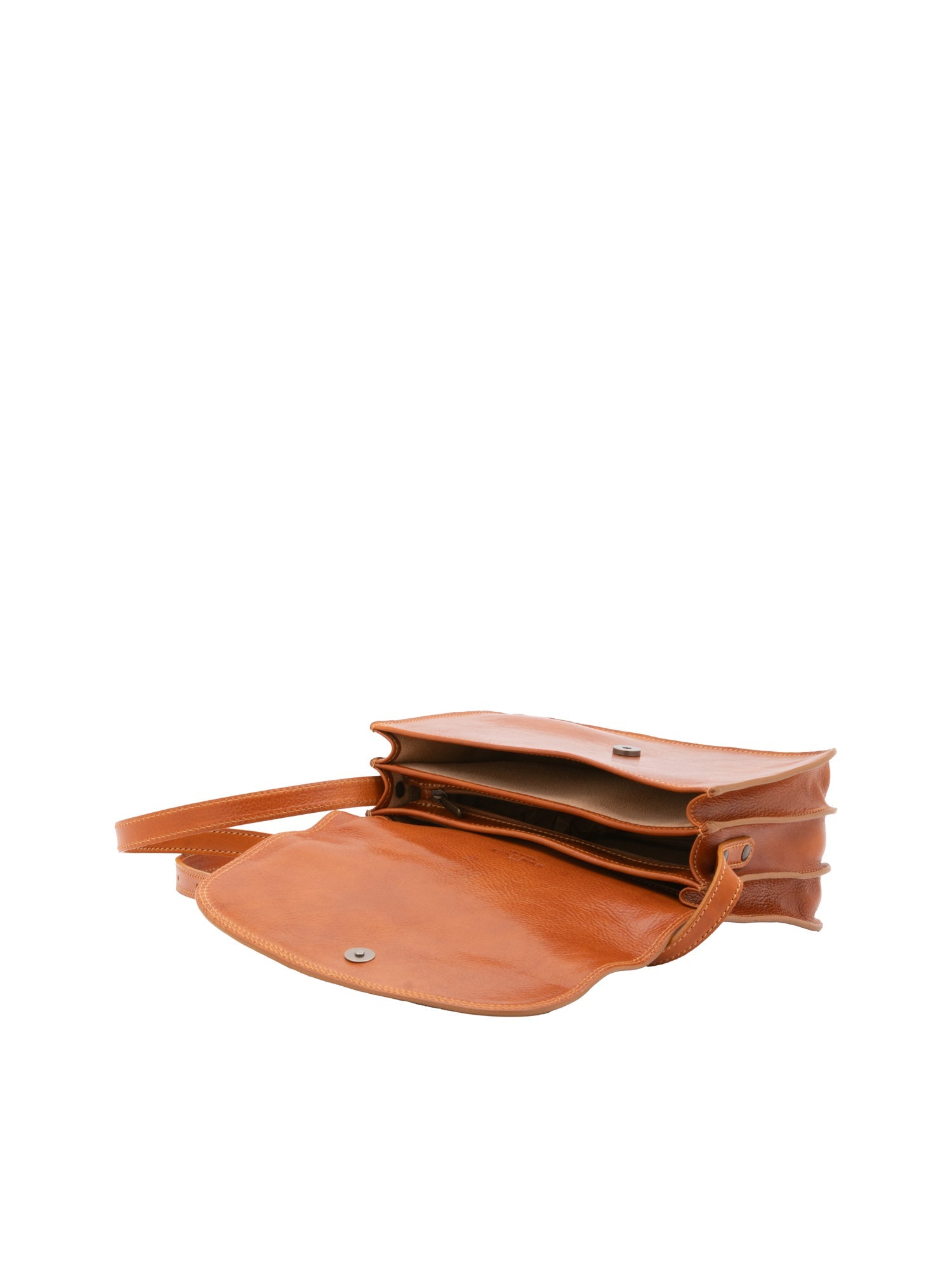 Borsa a tracolla da donna Vera pelle 5513-Cognac I Fratelli