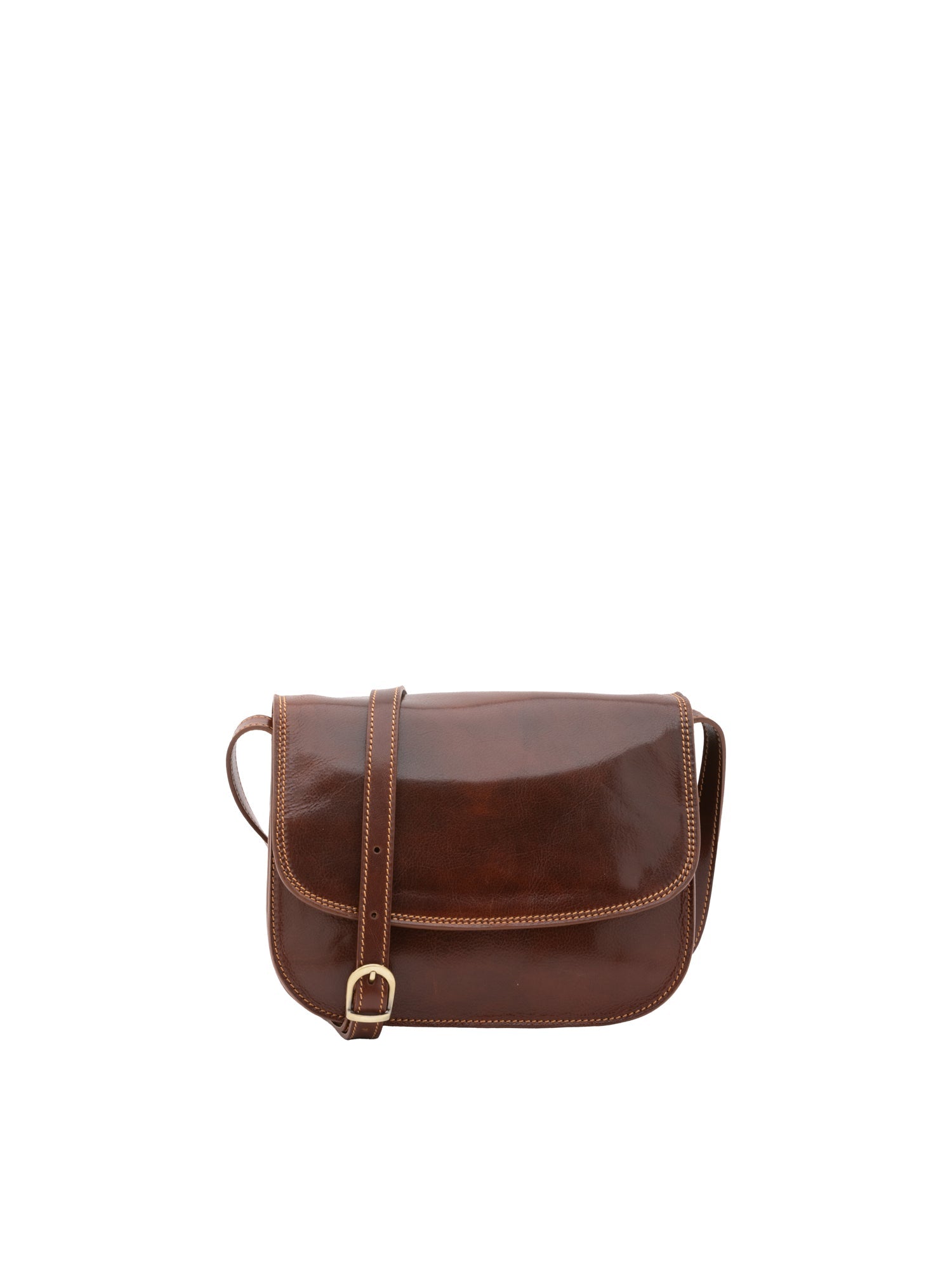Borsa a tracolla da donna Vera pelle 5513-Marrone I Fratelli