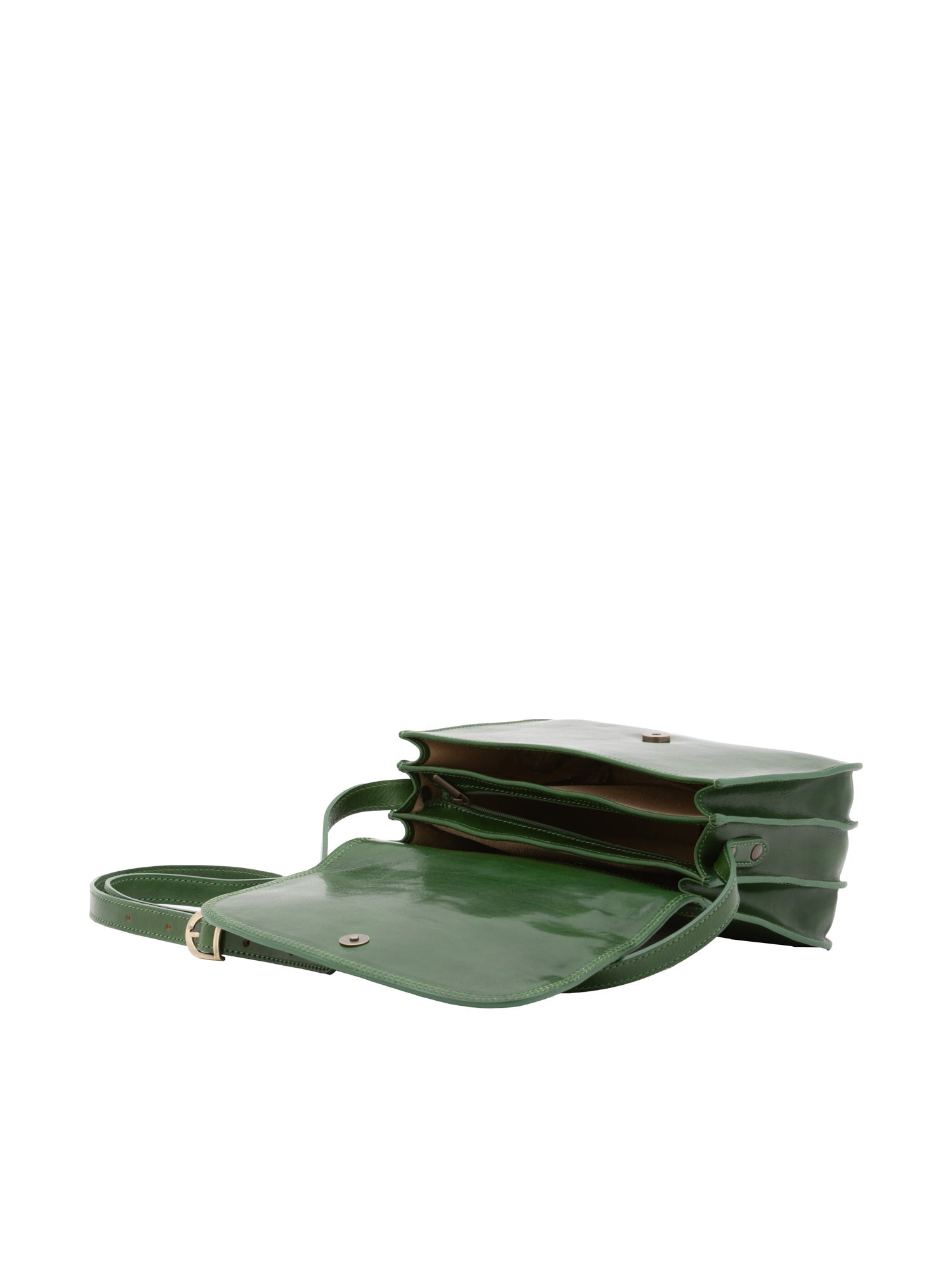 Borsa a tracolla da donna Vera pelle 5513-Verde I Fratelli