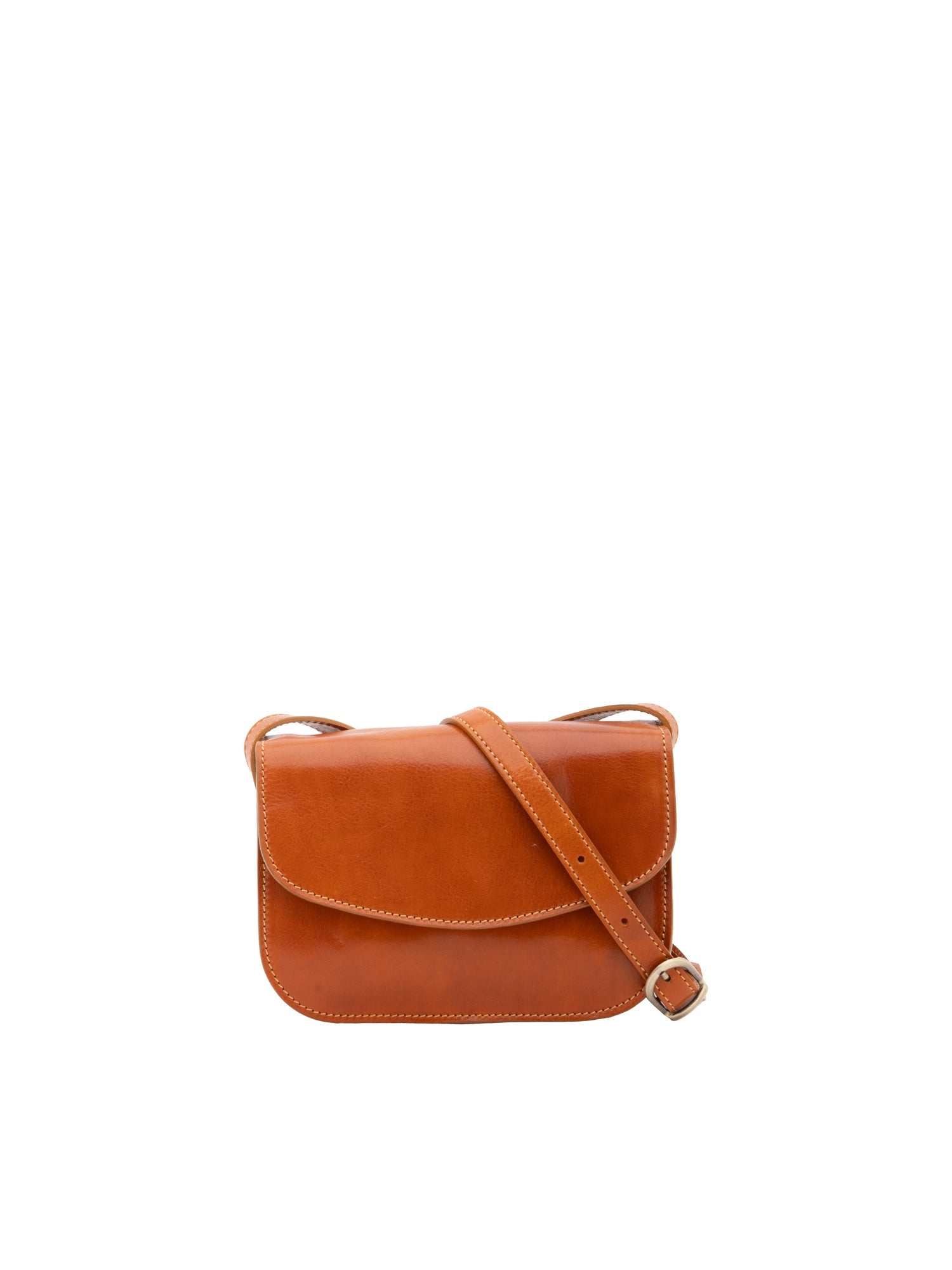 Borsa a tracolla da donna 100% pelle 5515-Cognac I Fratelli