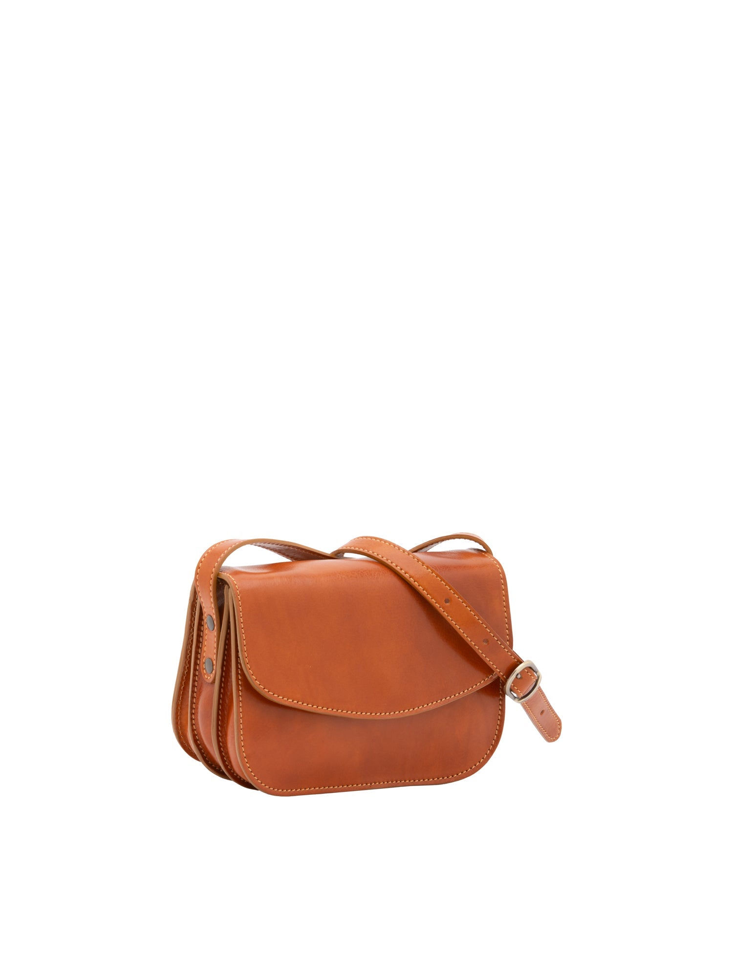 Borsa a tracolla da donna 100% pelle 5515-Cognac I Fratelli