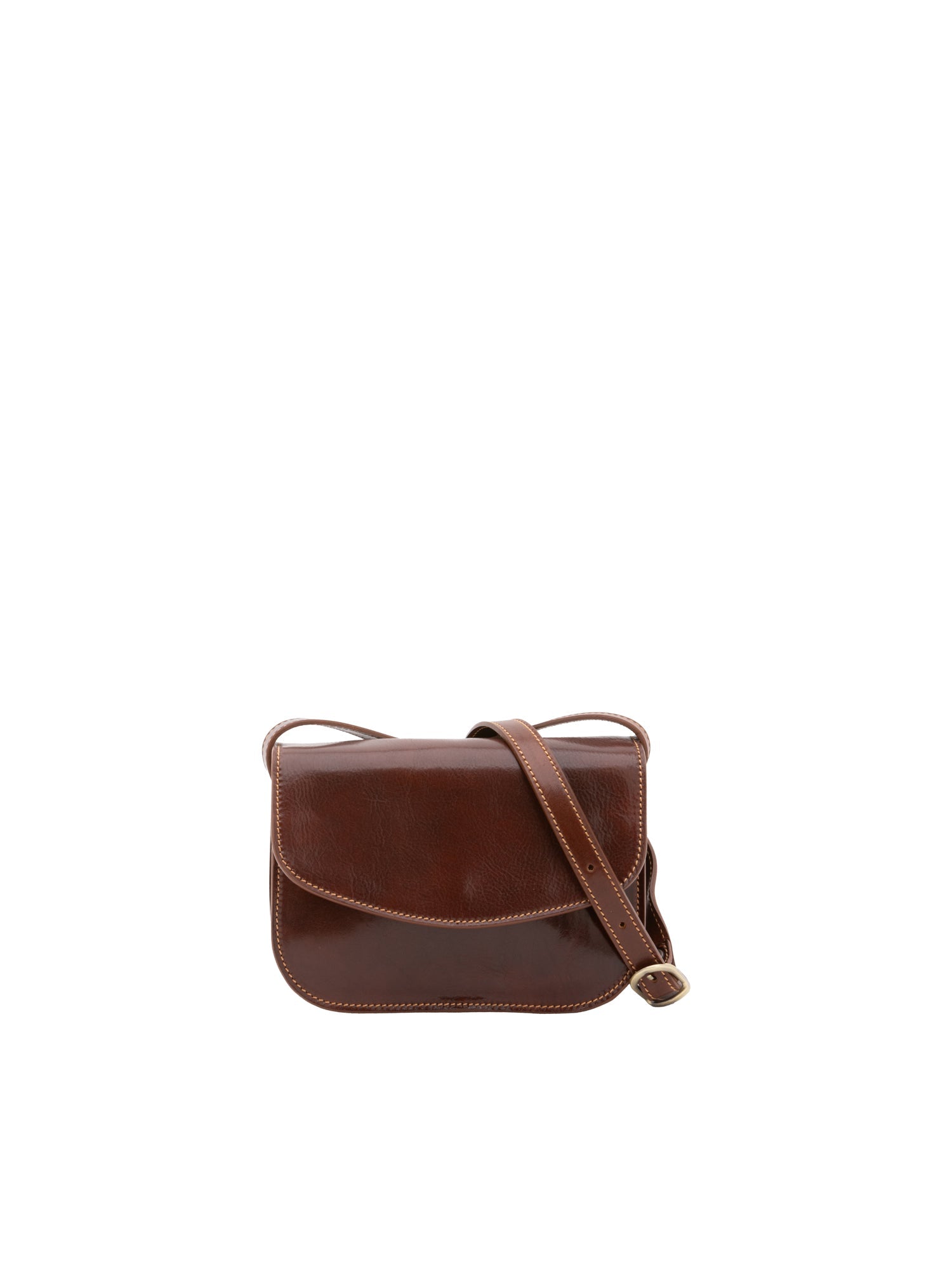 Borsa a tracolla da donna 100% pelle 5515-Marrone I Fratelli