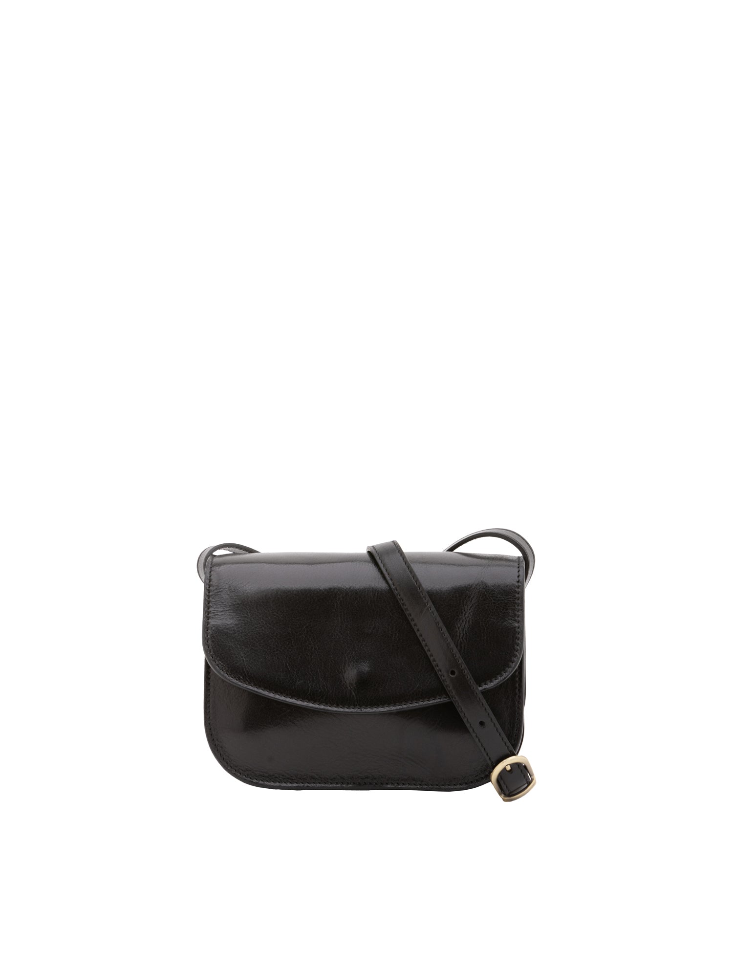 Borsa a tracolla da donna 100% pelle 5515-Nero I Fratelli