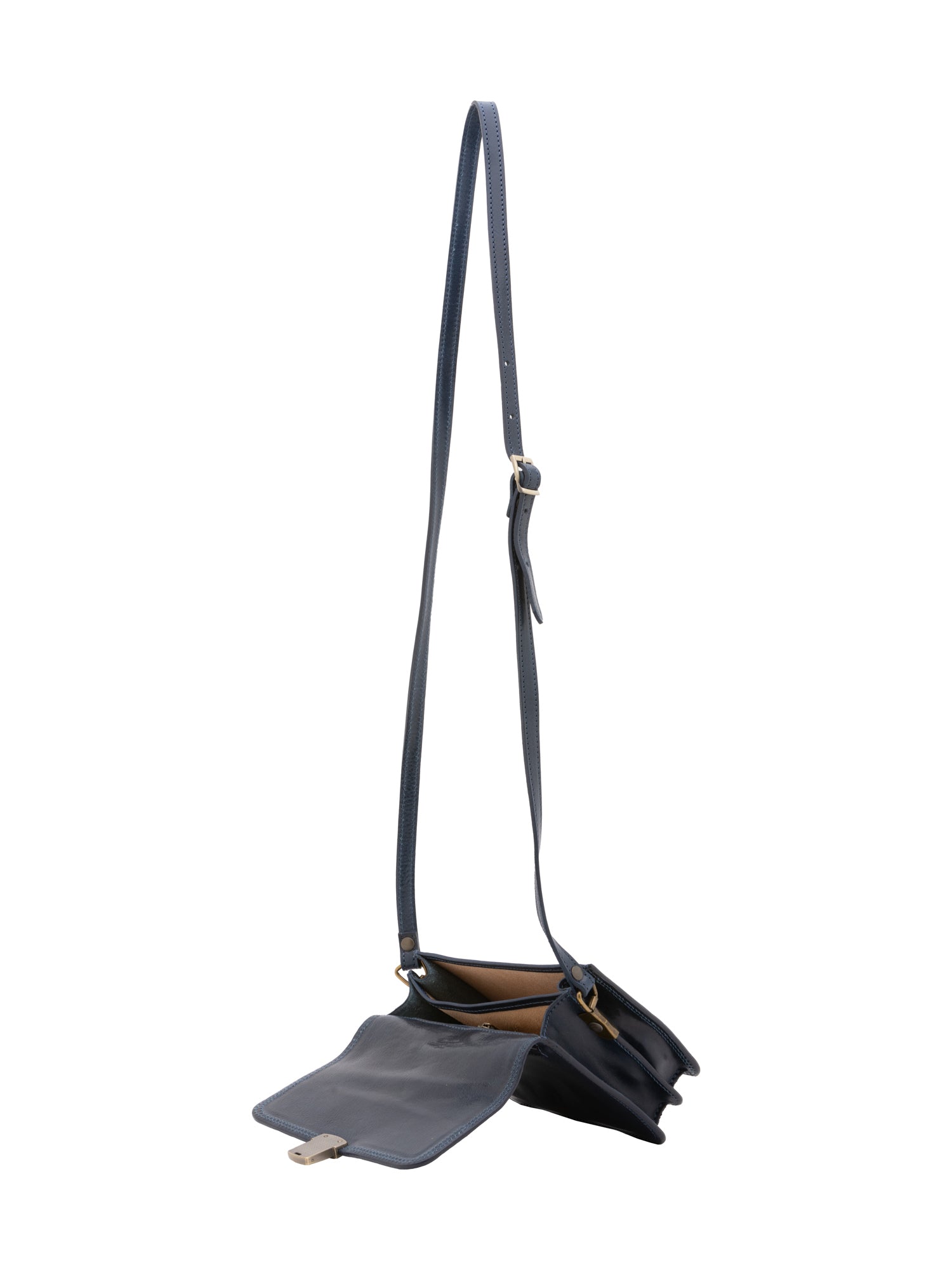 Borsa a tracolla da donna Vera pelle 5516-Blu I Fratelli