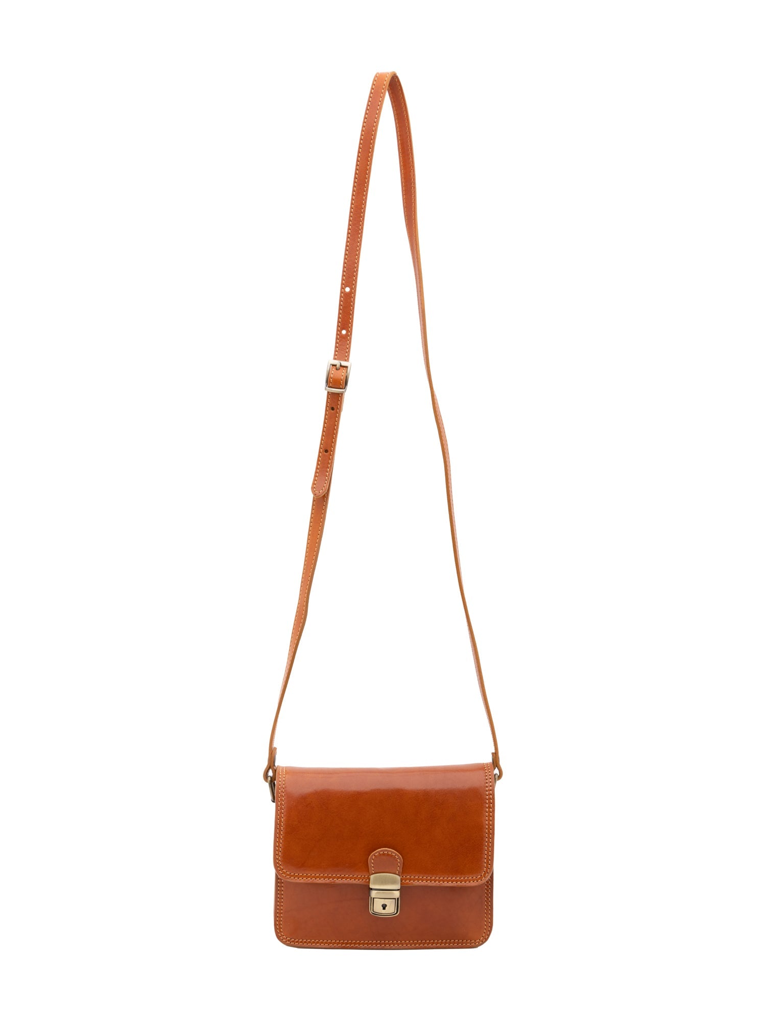 Borsa a tracolla da donna Vera pelle 5516-Cognac I Fratelli