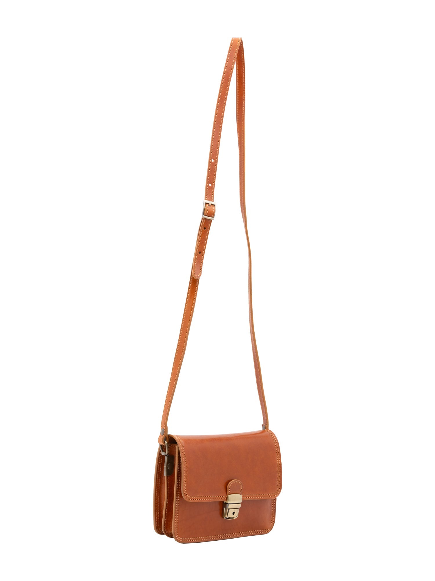 Borsa a tracolla da donna Vera pelle 5516-Cognac I Fratelli