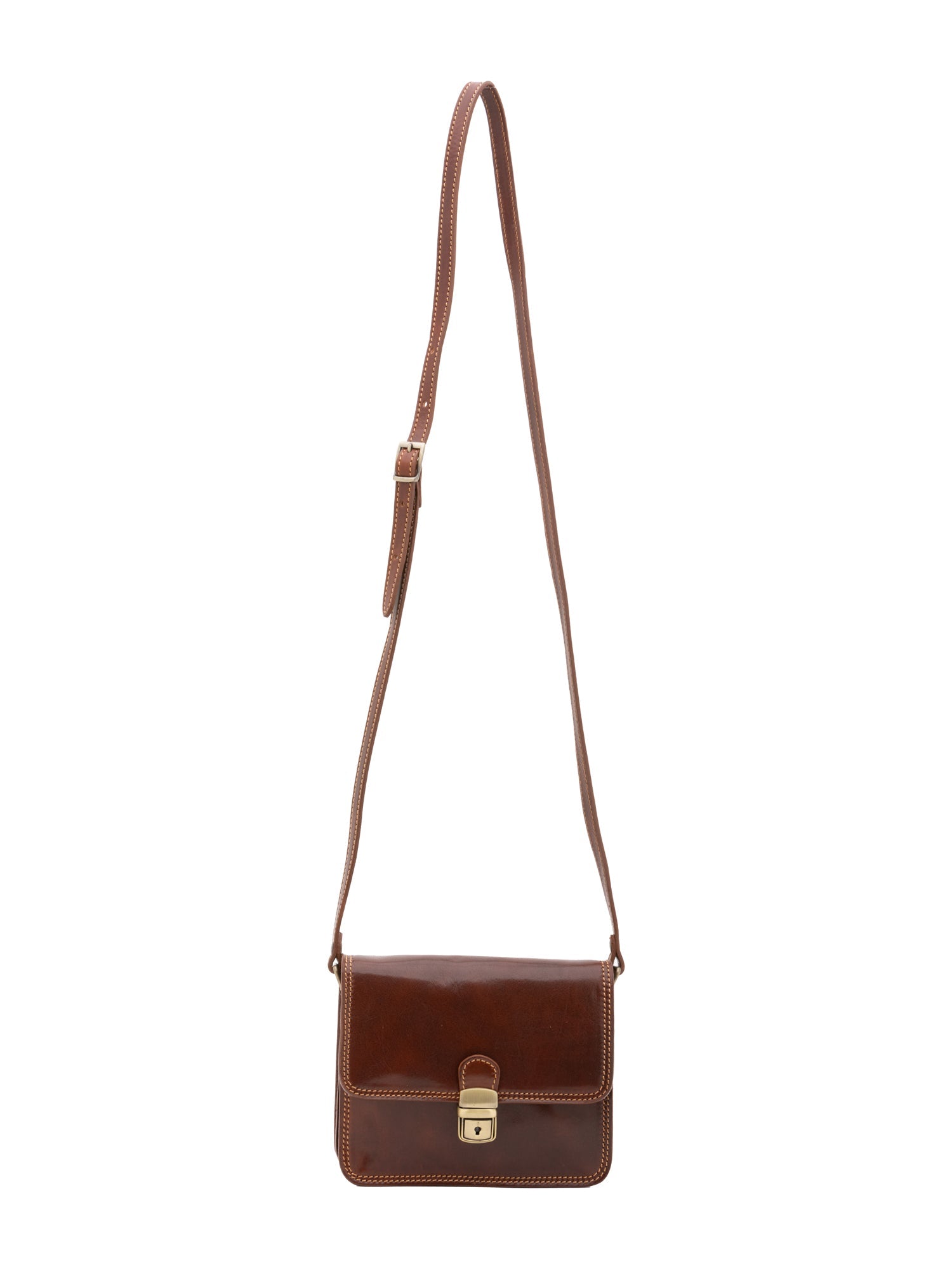 Borsa a tracolla da donna Vera pelle 5516-Marrone I Fratelli