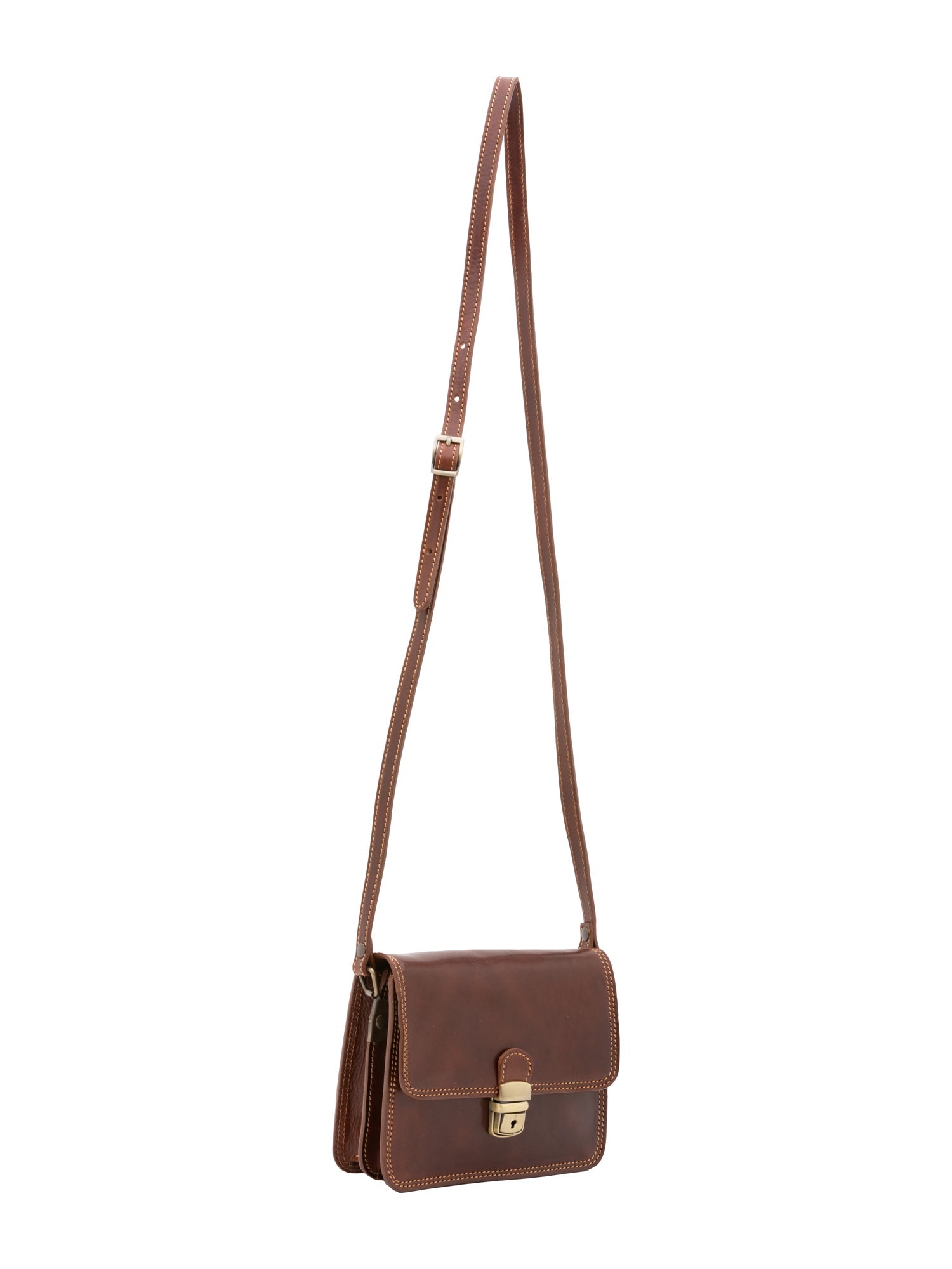 Borsa a tracolla da donna Vera pelle 5516-Marrone I Fratelli