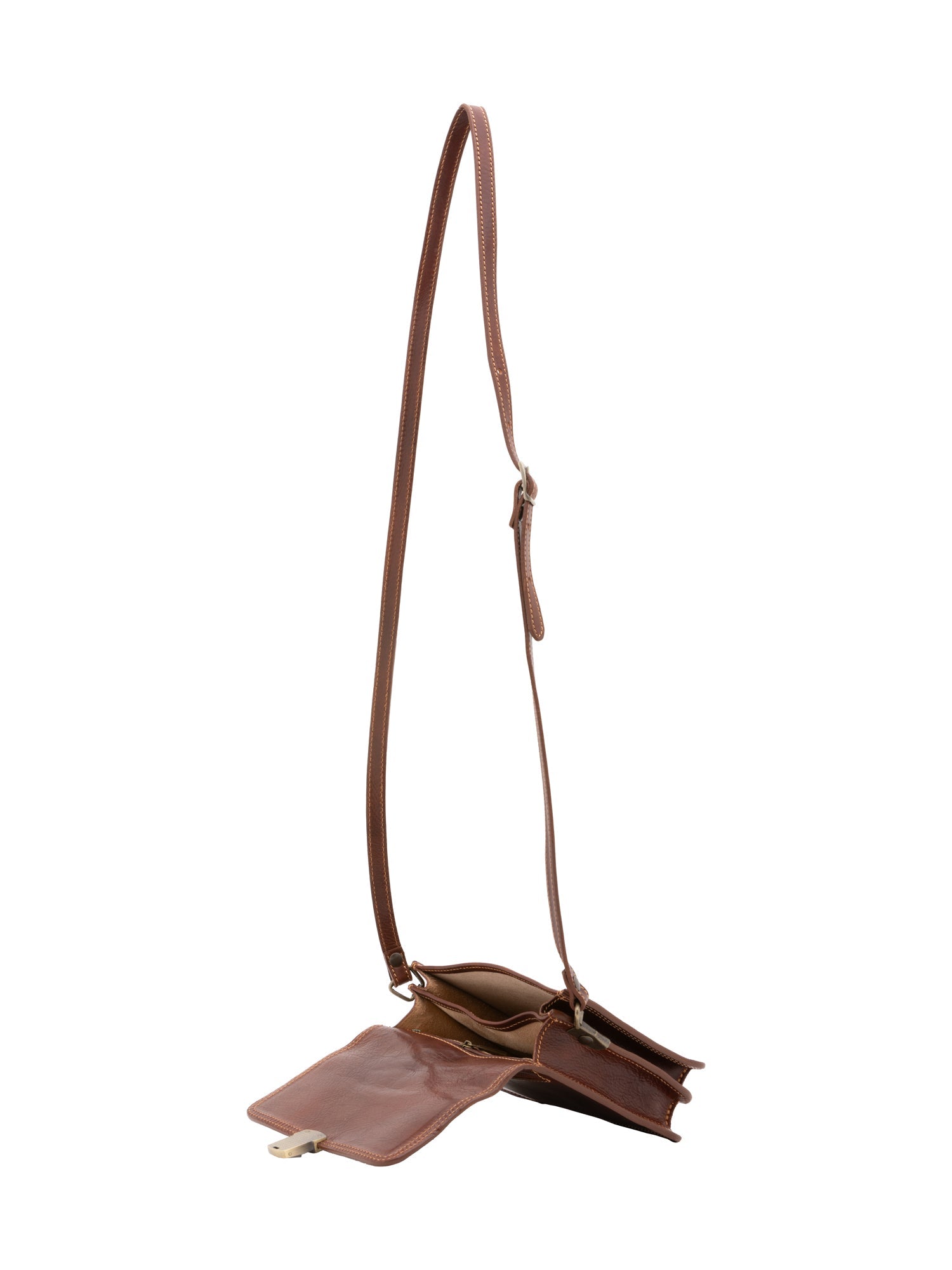Borsa a tracolla da donna Vera pelle 5516-Marrone I Fratelli