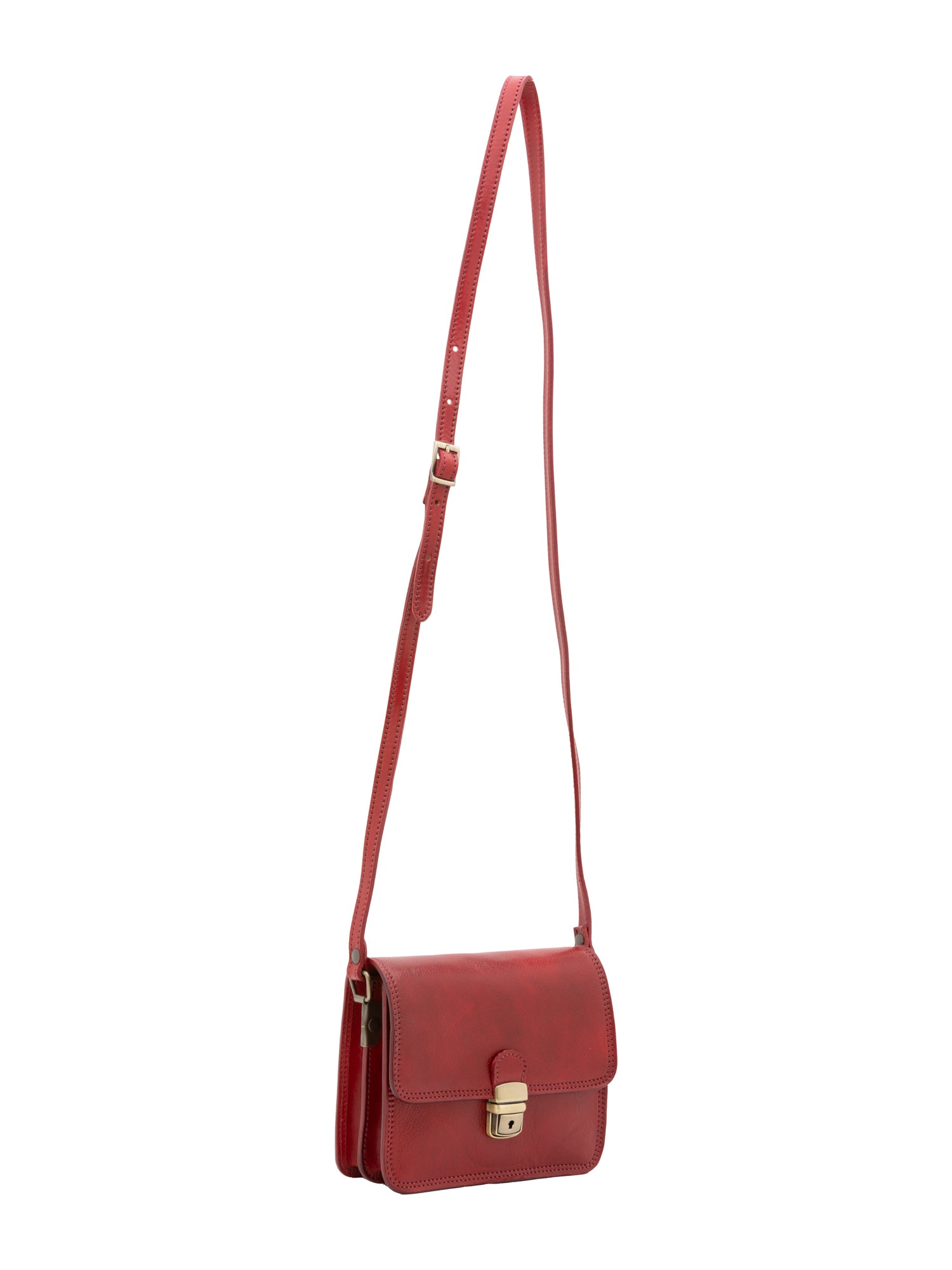 Borsa a tracolla da donna Vera pelle 5516-Rosso I Fratelli