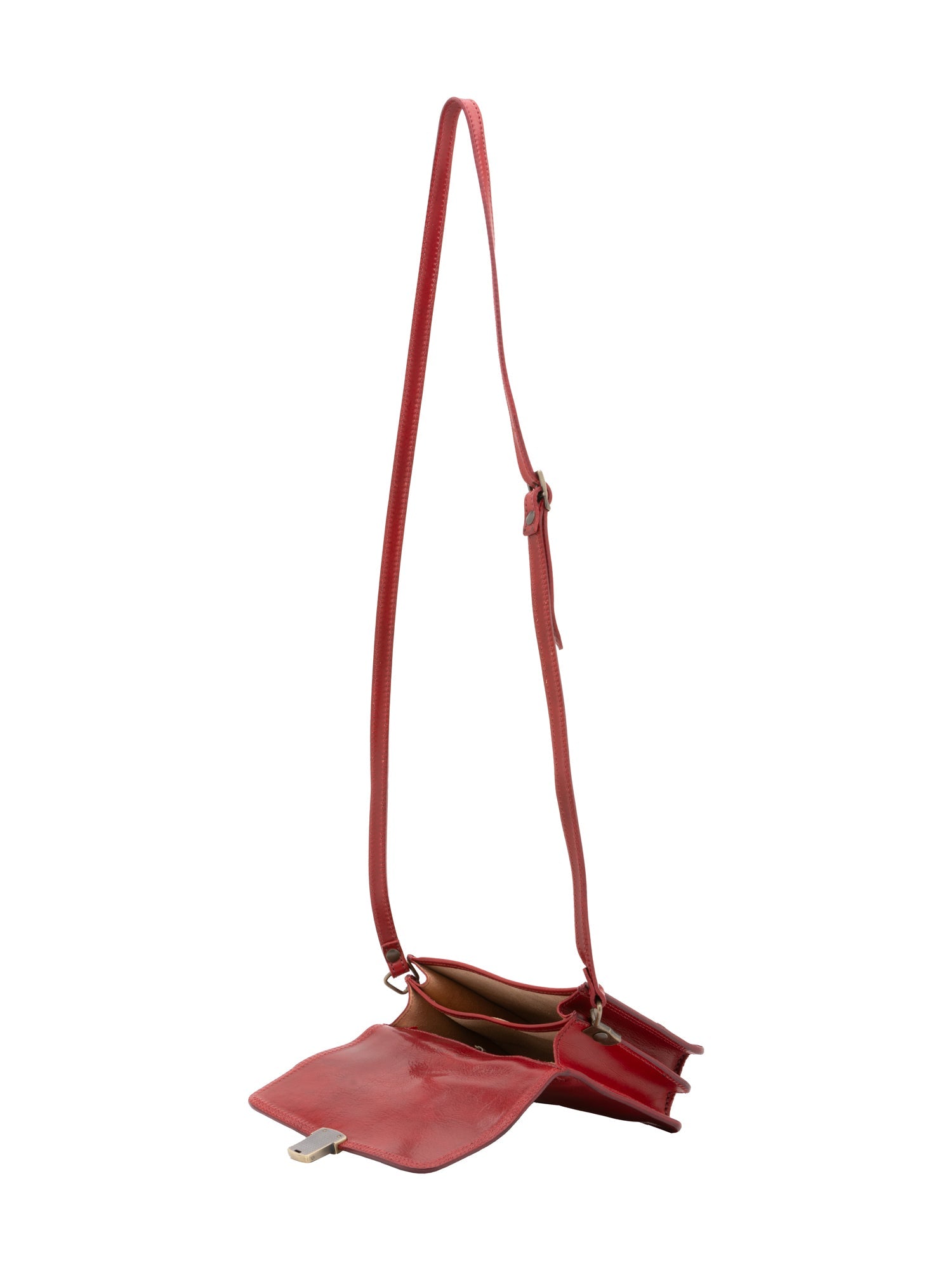 Borsa a tracolla da donna Vera pelle 5516-Rosso I Fratelli