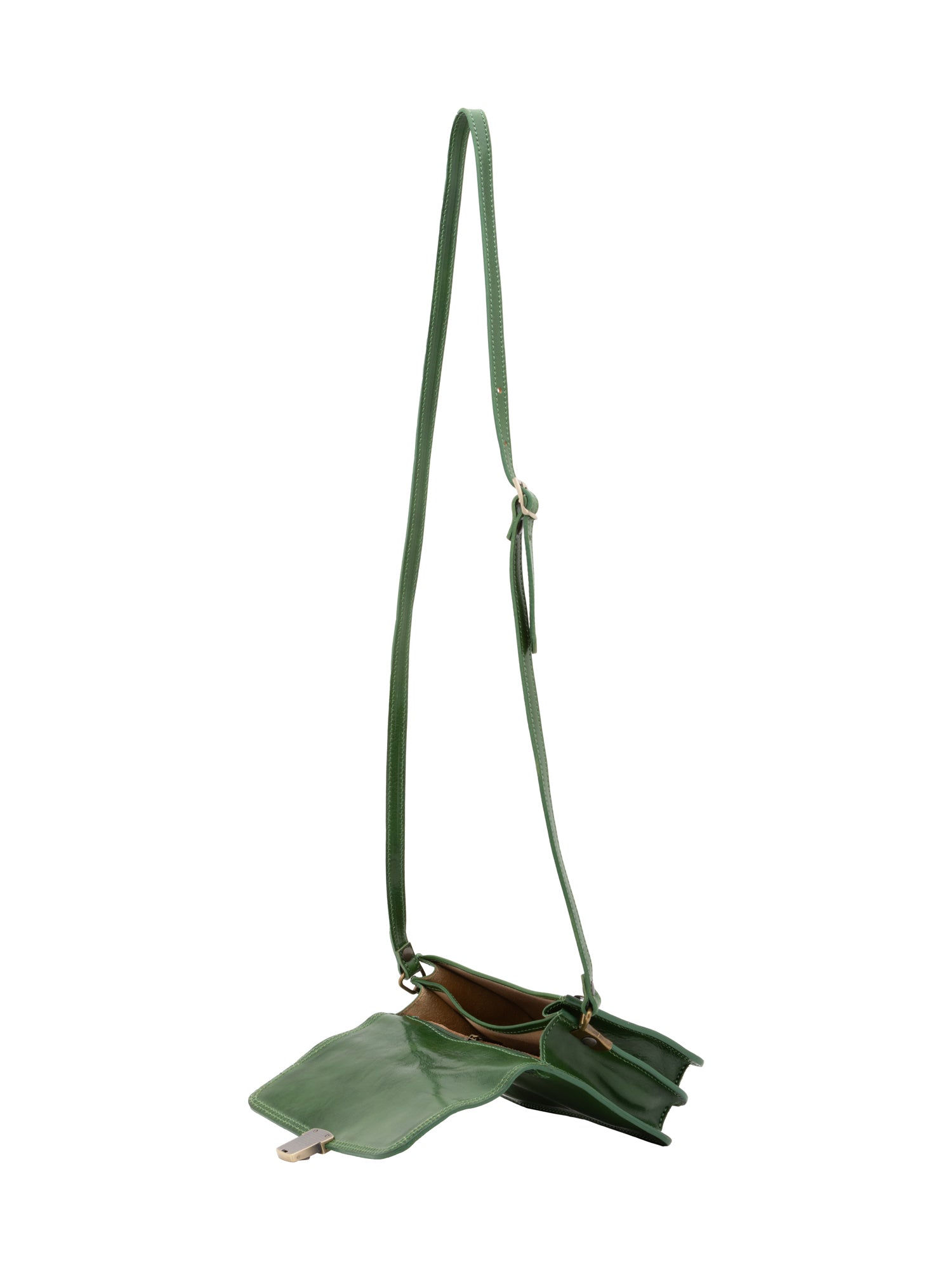 Borsa a tracolla da donna Vera pelle 5516-Verde I Fratelli