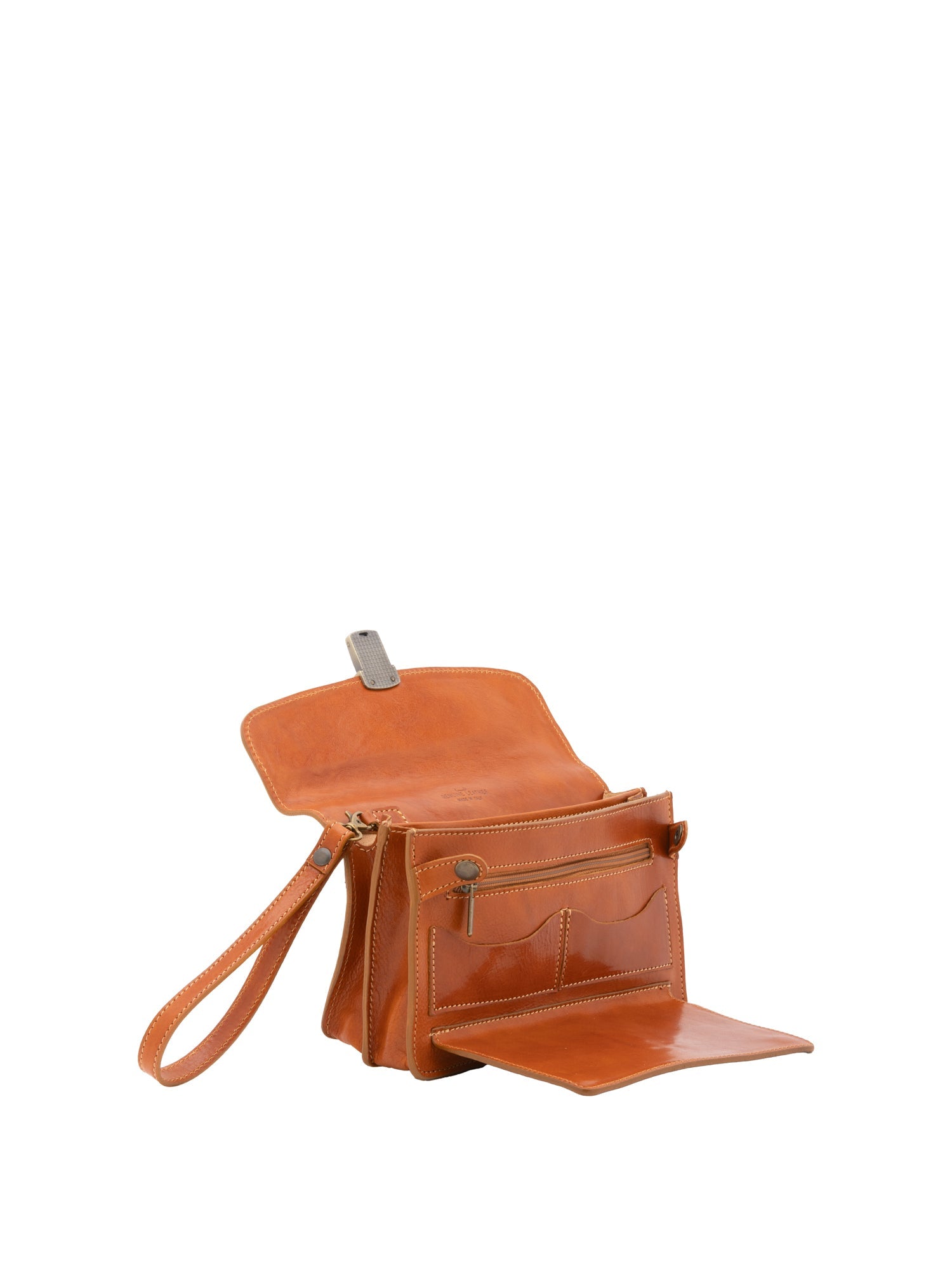 Borsa a mano da uomo in vera pelle 100% pelle 5517-Cognac I Fratelli