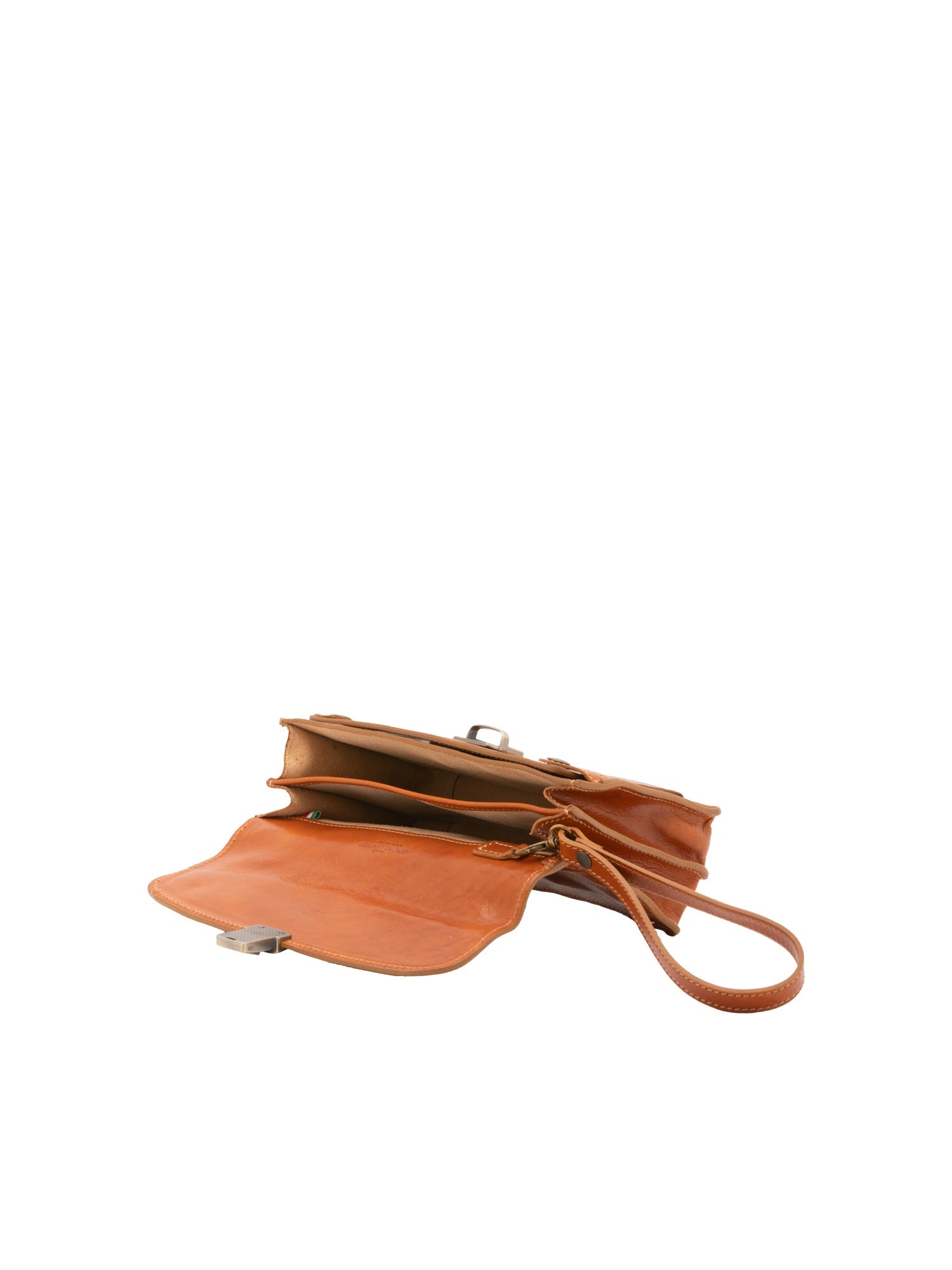 Borsa a mano da uomo in vera pelle 100% pelle 5517-Cognac I Fratelli