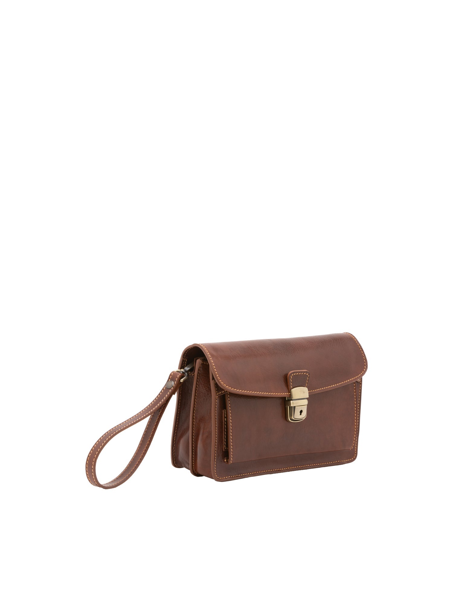 Borsa a mano da uomo in vera pelle 100% pelle 5517-Marrone I Fratelli