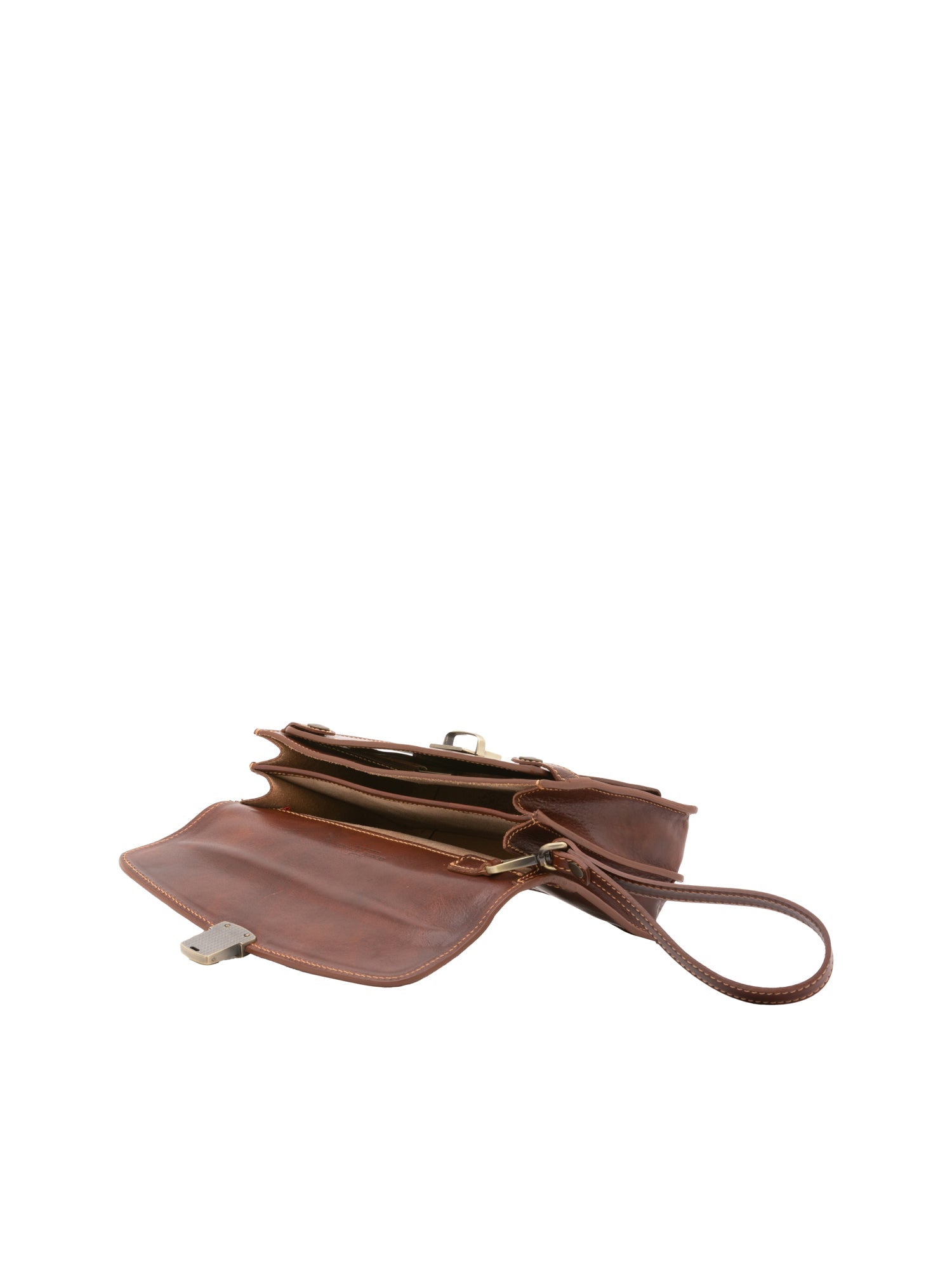 Borsa a mano da uomo in vera pelle 100% pelle 5517-Marrone I Fratelli