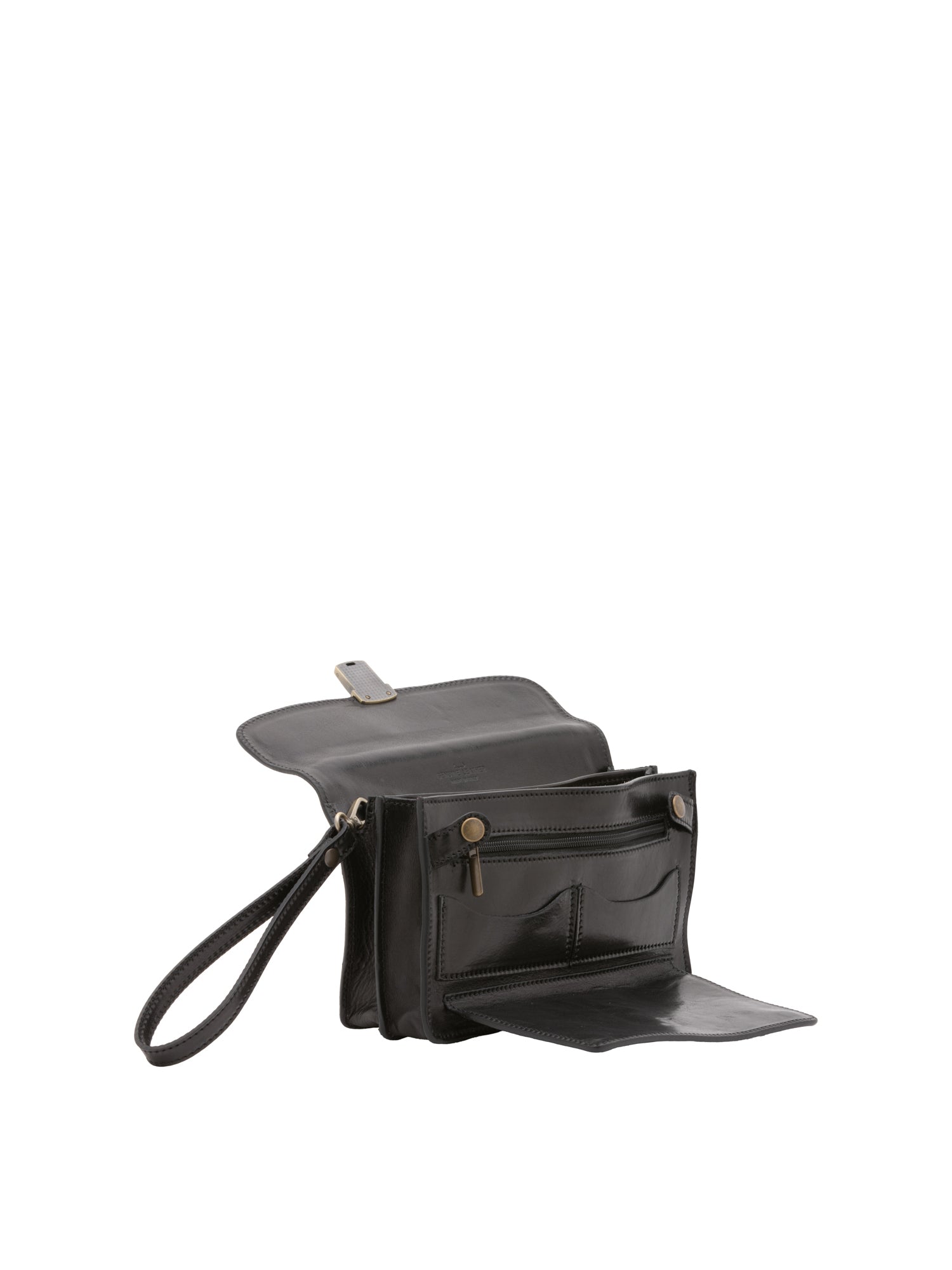 Borsa a mano da uomo in vera pelle 100% pelle 5517-Nero I Fratelli