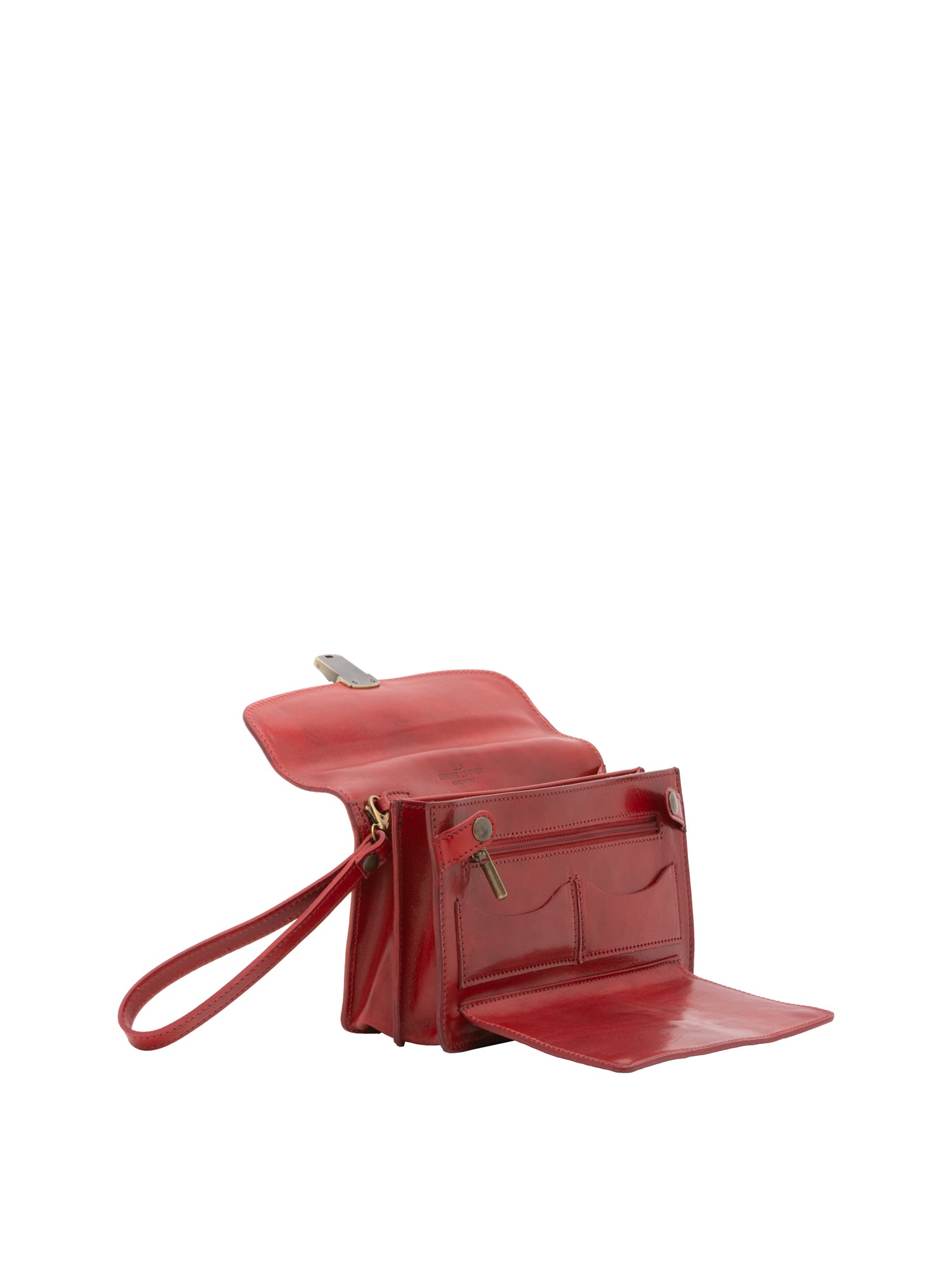 Borsa a mano da uomo in vera pelle 100% pelle 5517-Rosso I Fratelli
